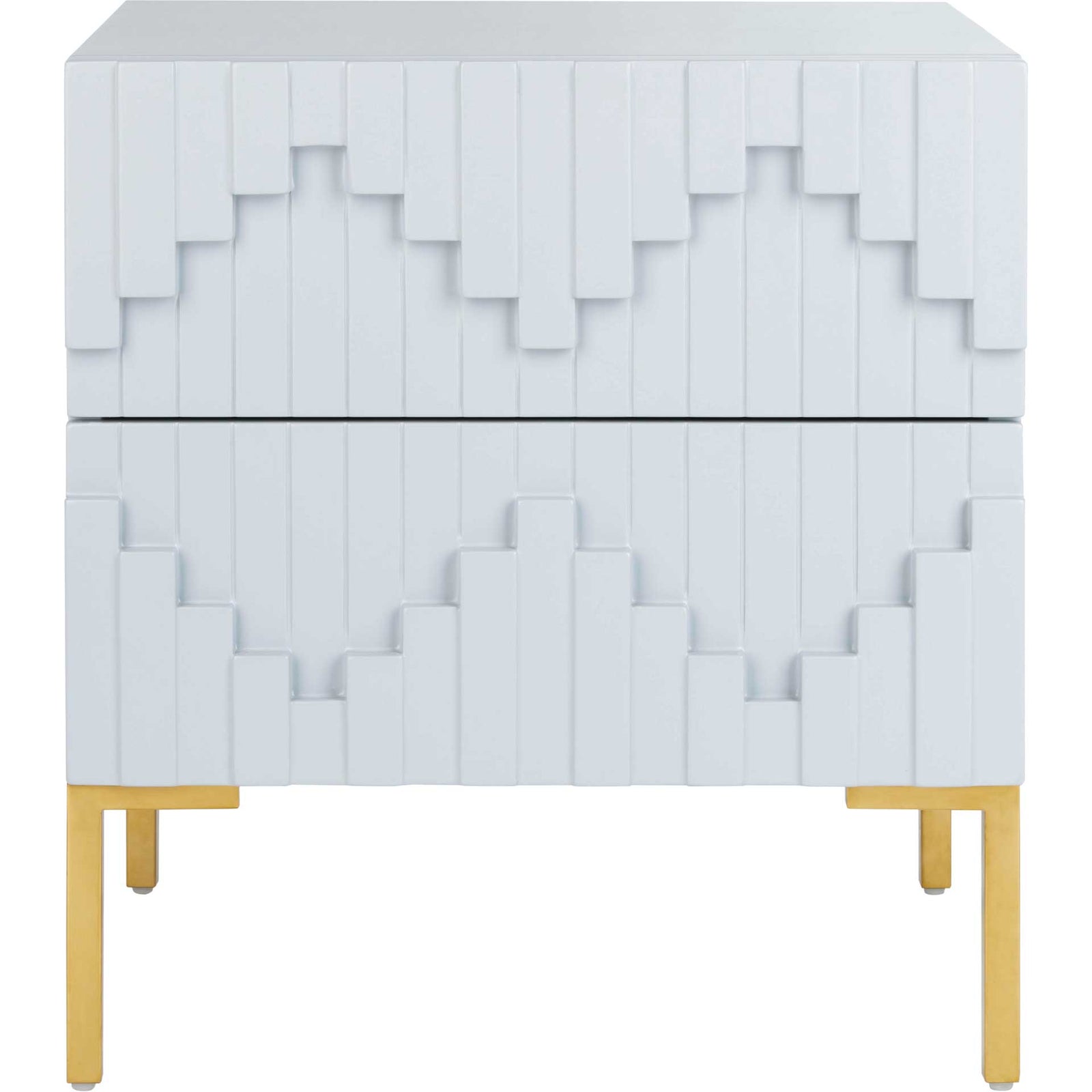 Alana Zigzag Side Table Gray/Gold