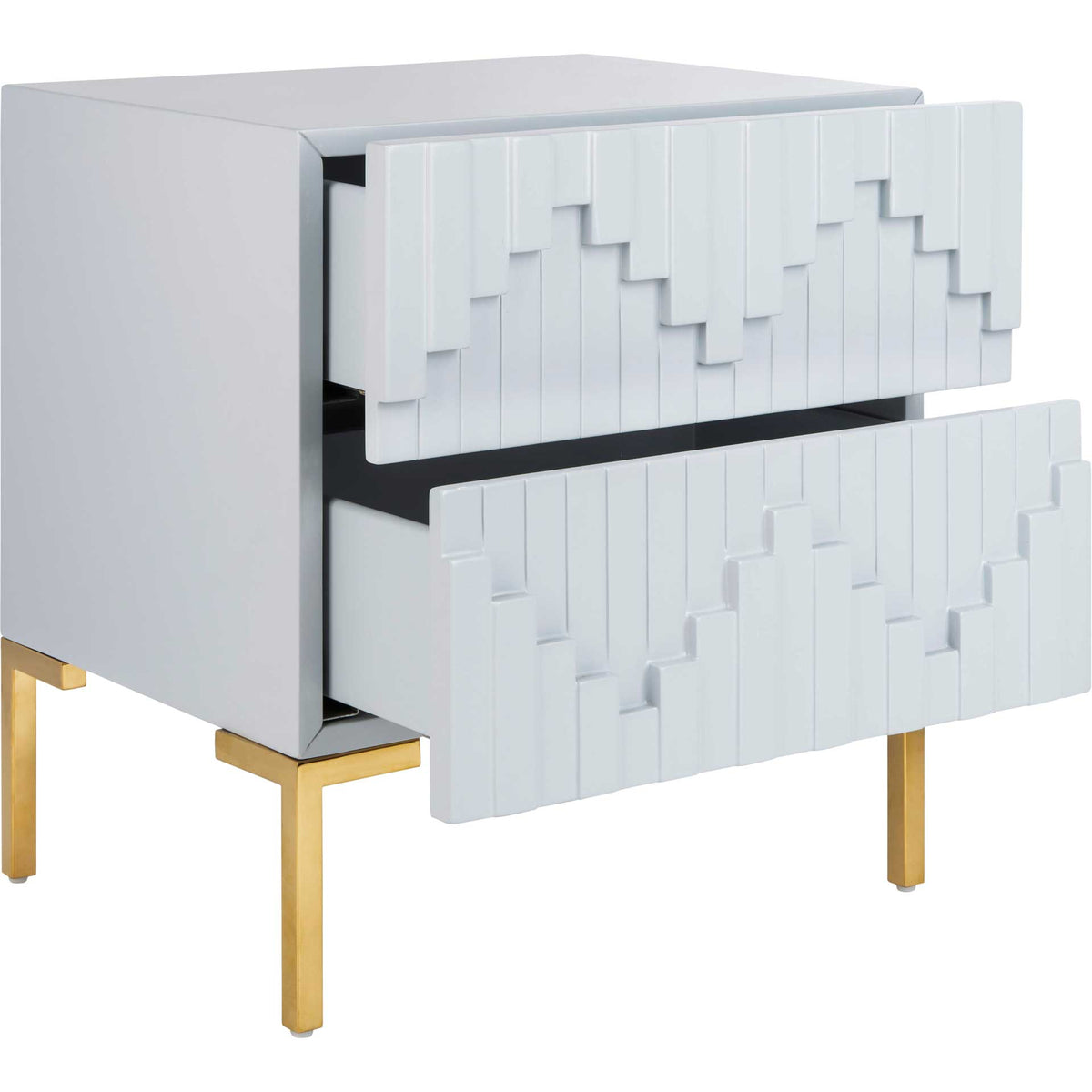 Alana Zigzag Side Table Gray/Gold