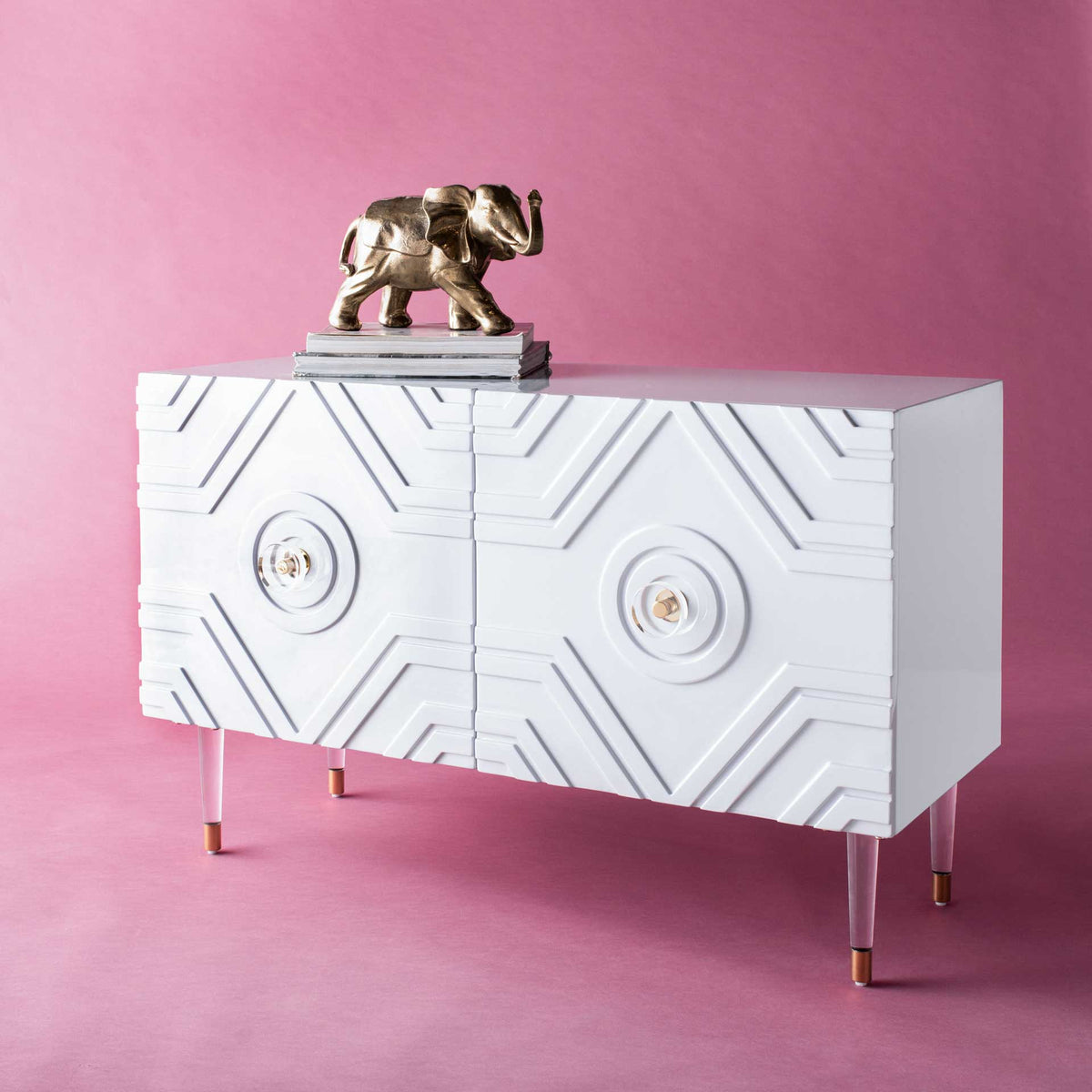 Zara Diamond Sideboard Gray/Gold