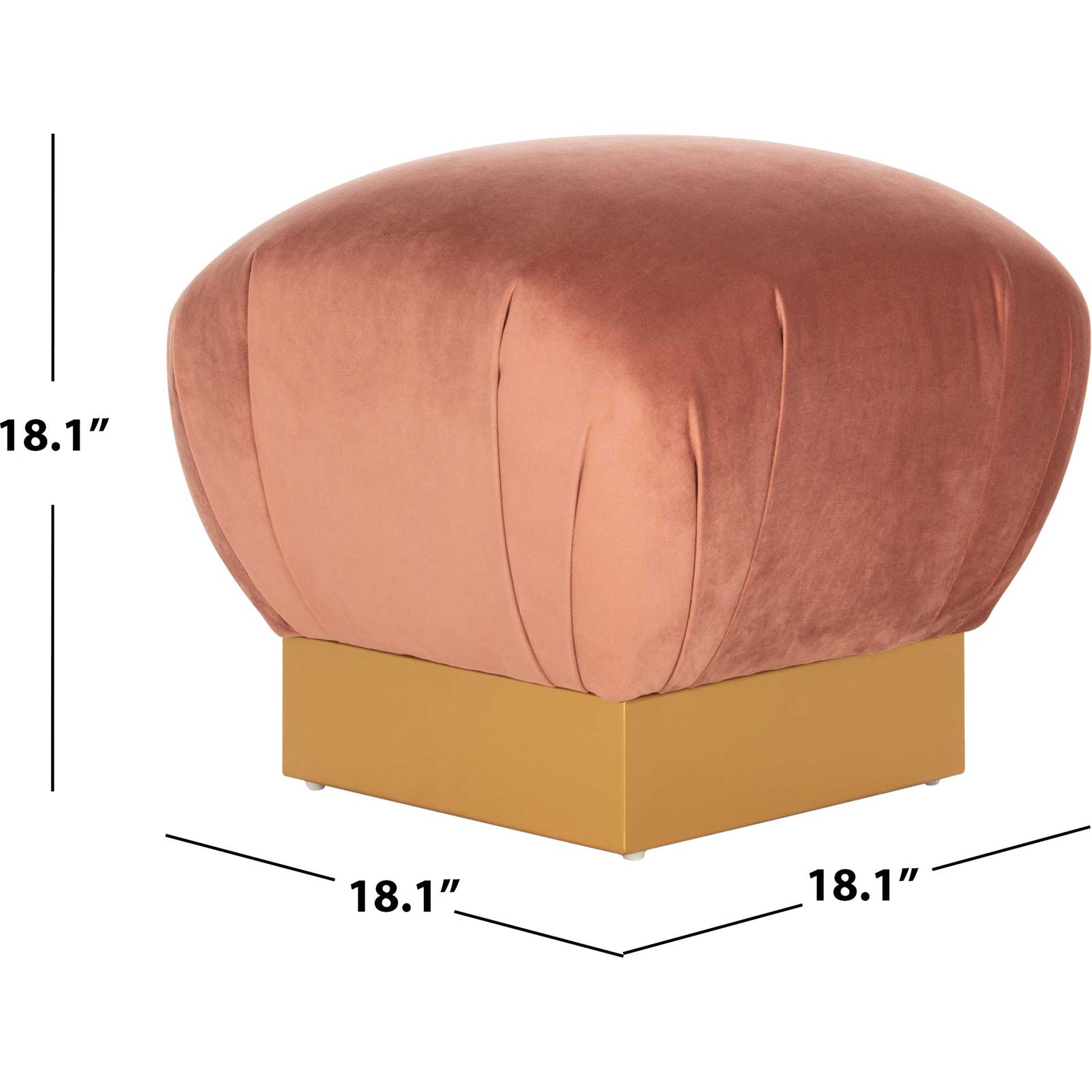 Opal Tulip Ottoman Dusty Rose/Gold
