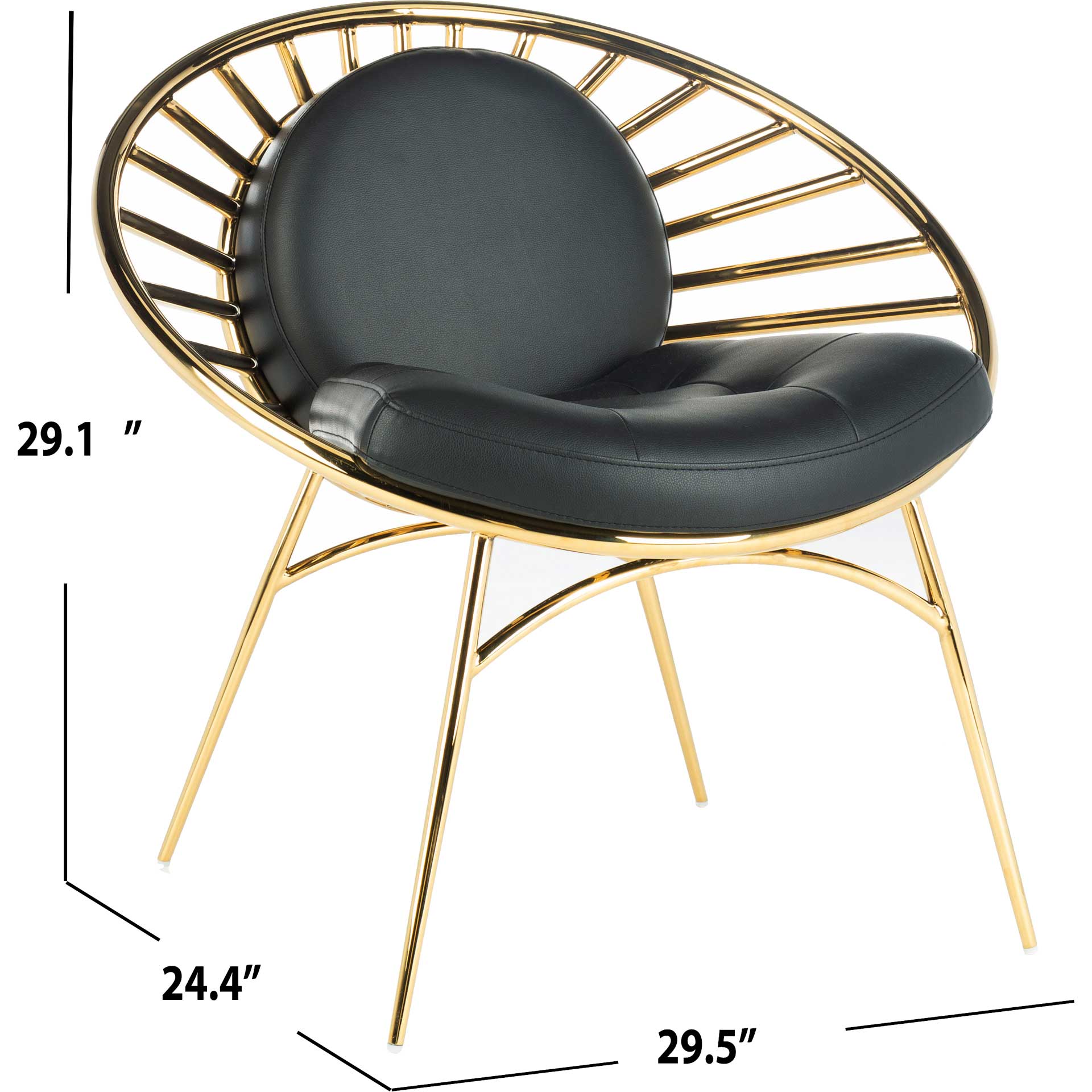 Nickolas Hoop Chair Black/Gold