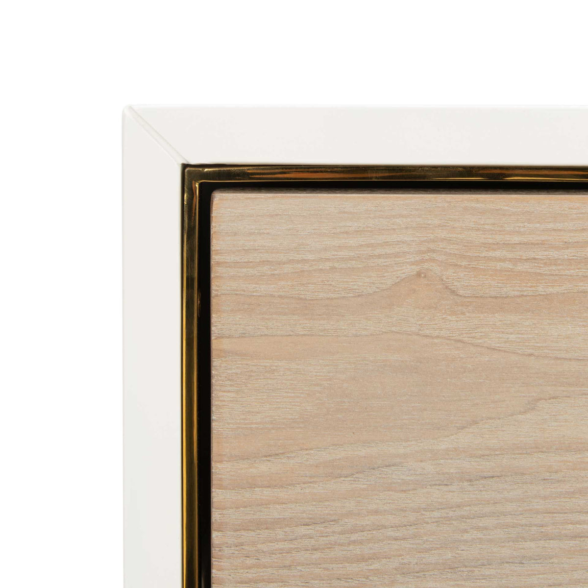 Kobe 2 Drawer Nightstand White/Gold