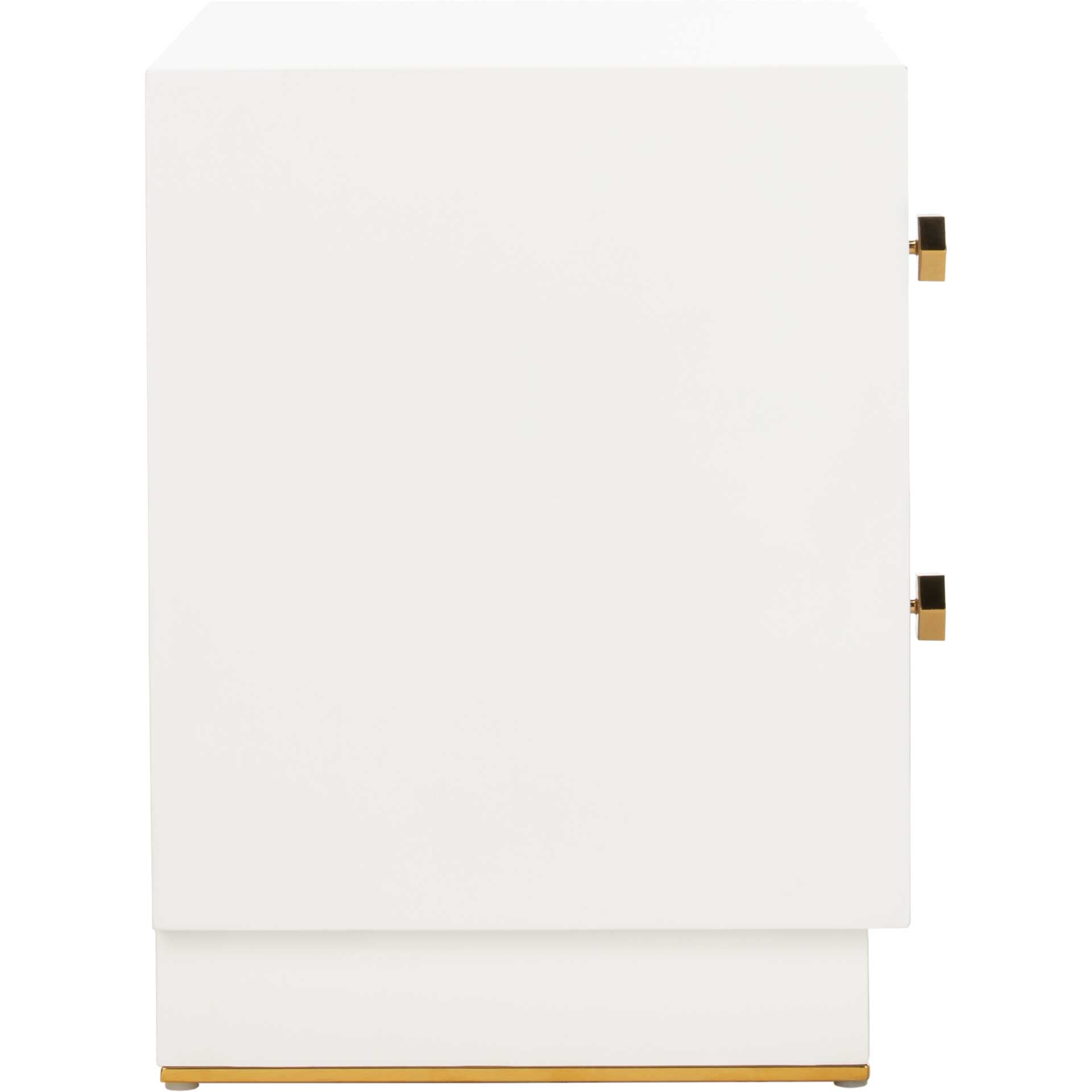 Kobe 1 Drawer Nightstand White/Gold