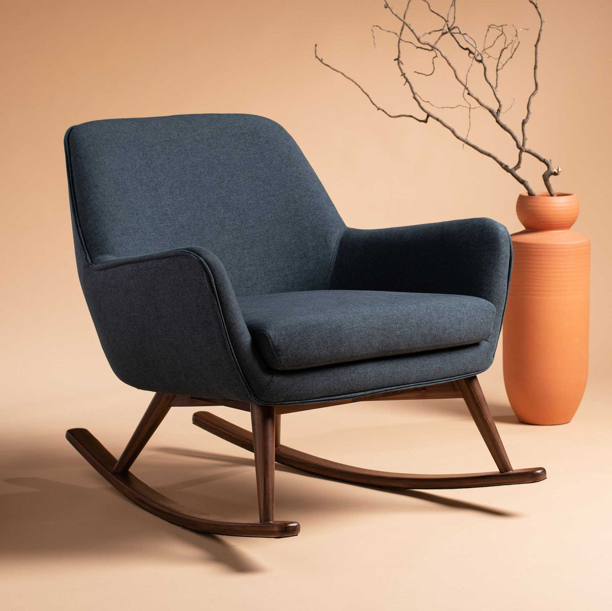 Marquis Mid-Century Rocking Chair Blue