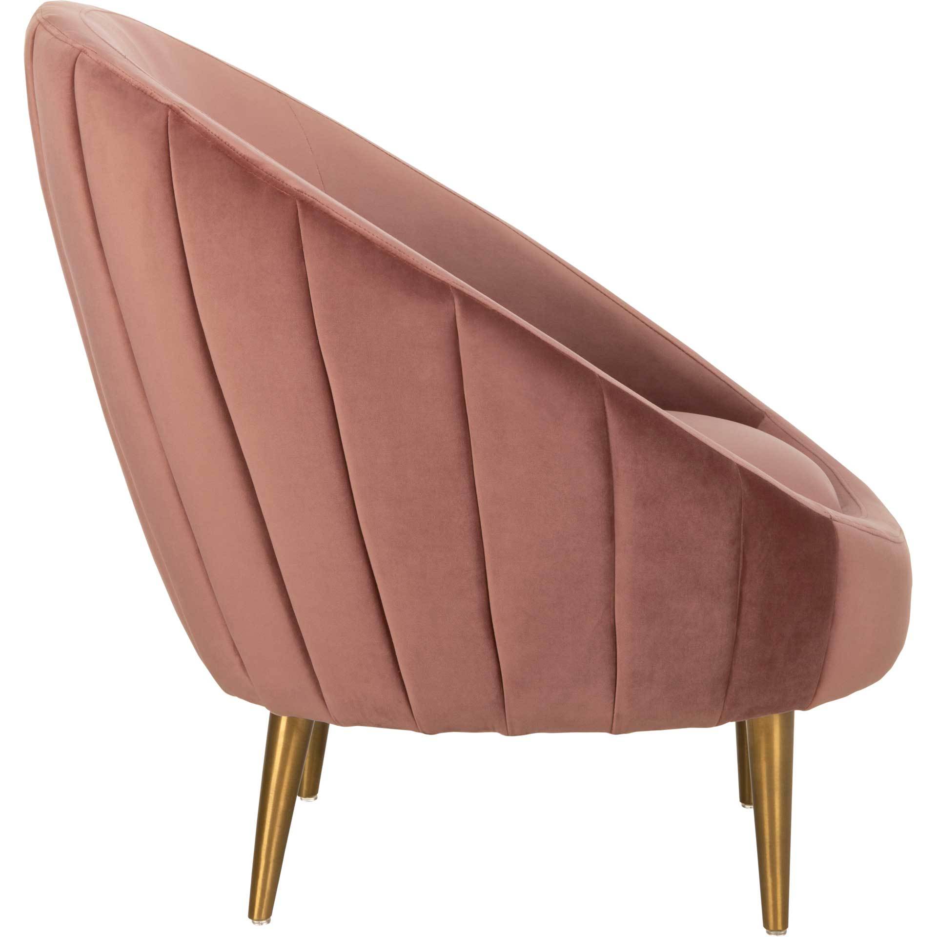 Raymond Channel Tufted Tub Chair Dusty Rose/Gold