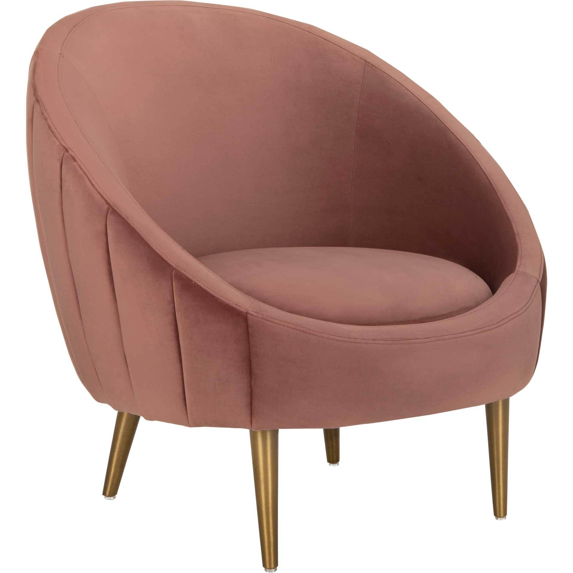 Raymond Channel Tufted Tub Chair Dusty Rose/Gold