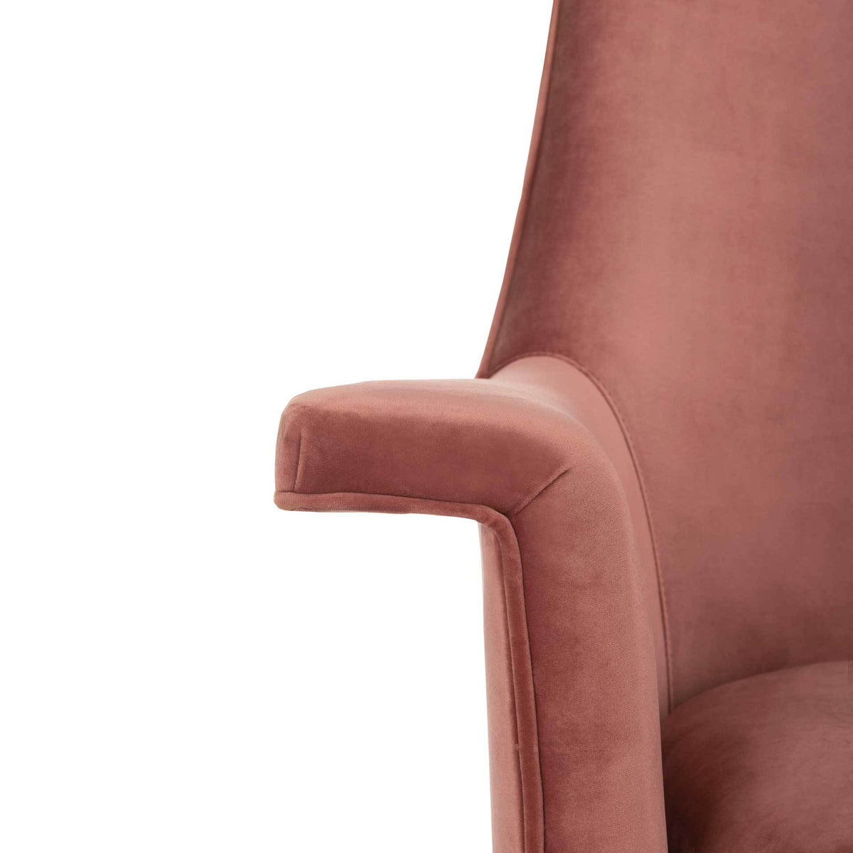 Aidan Velvet Arm Chair Dusty Rose/Gold