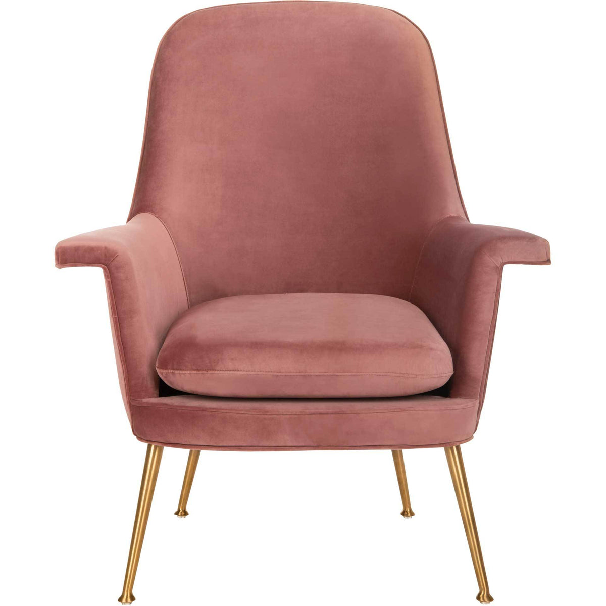 Aidan Velvet Arm Chair Dusty Rose/Gold