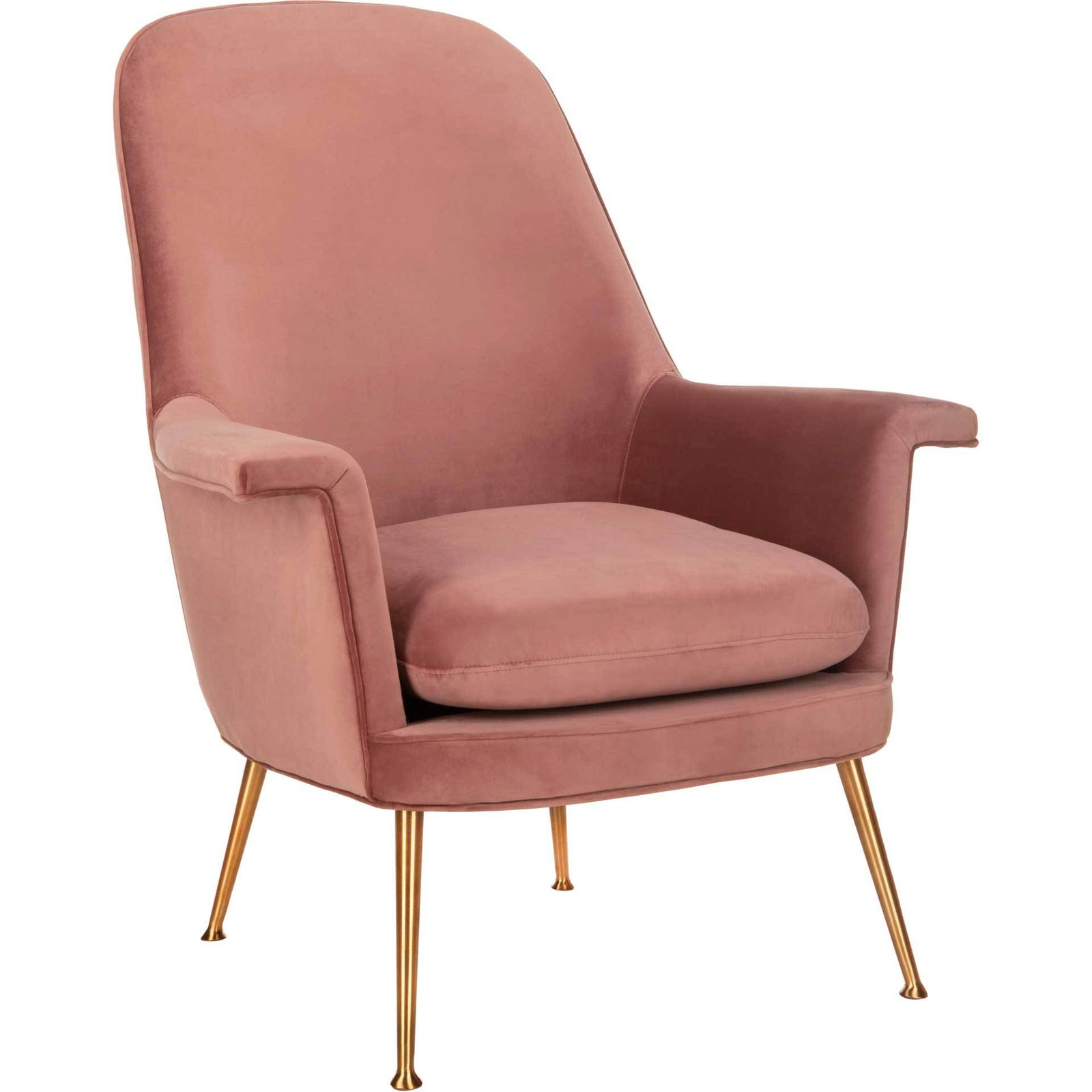 Aidan Velvet Arm Chair Dusty Rose/Gold
