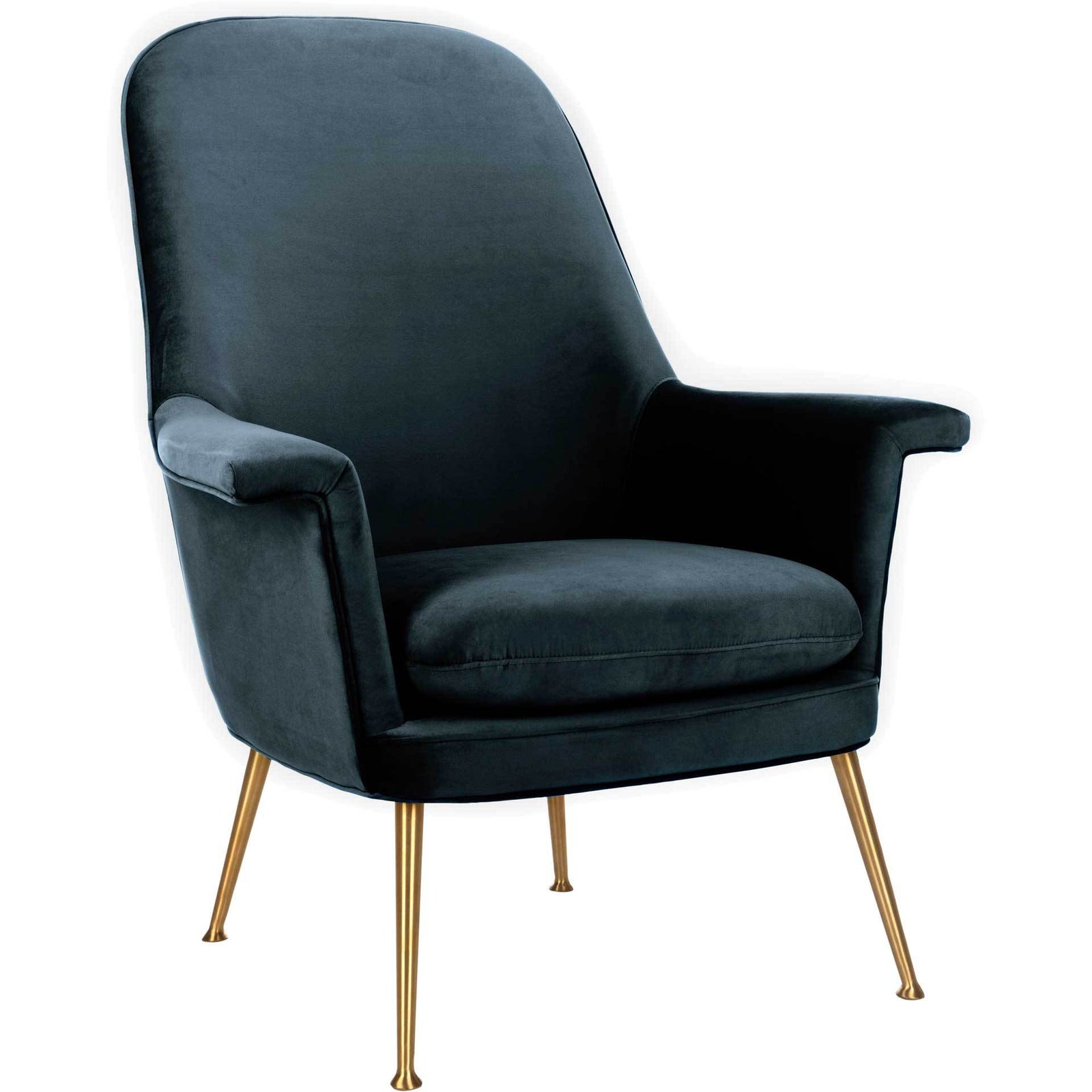 Aidan Velvet Arm Chair Navy/Gold