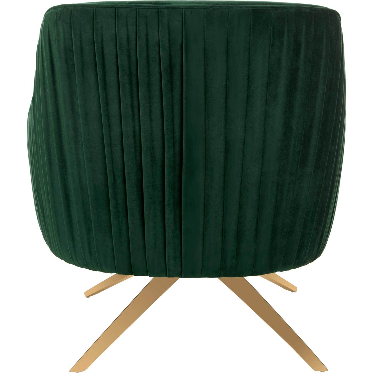 Titus Pleated Arm Chair Emerald/Gold