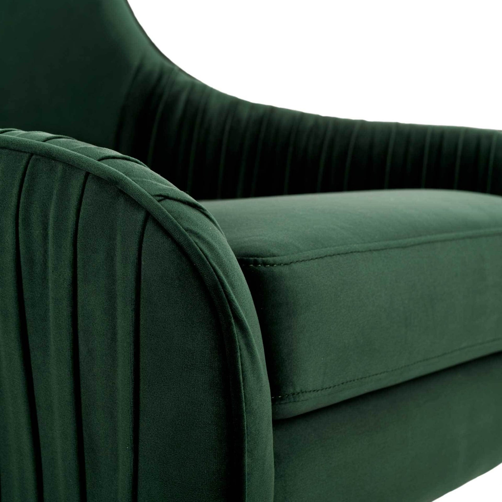 Titus Pleated Arm Chair Emerald/Gold