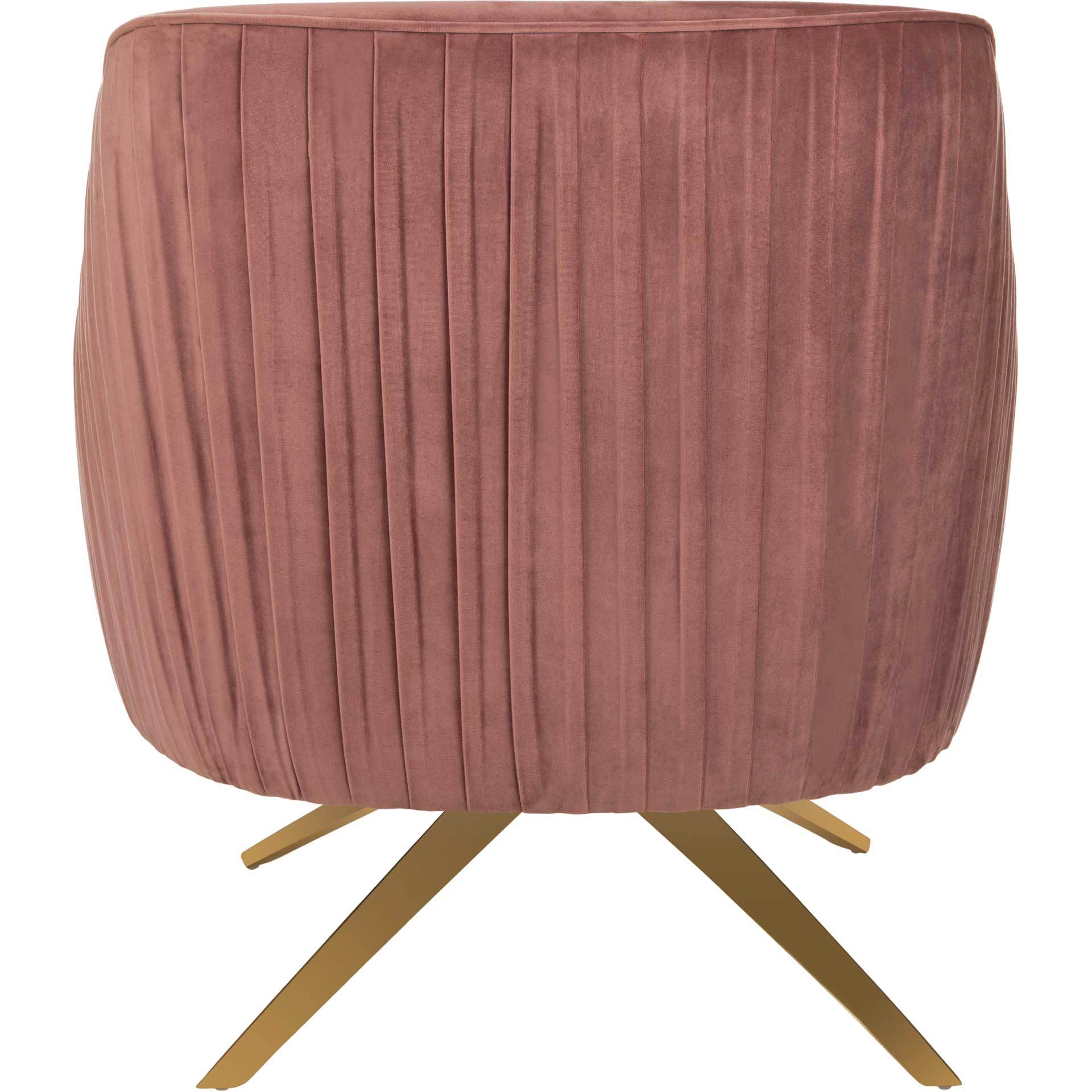 Titus Pleated Arm Chair Dusty Rose/Gold