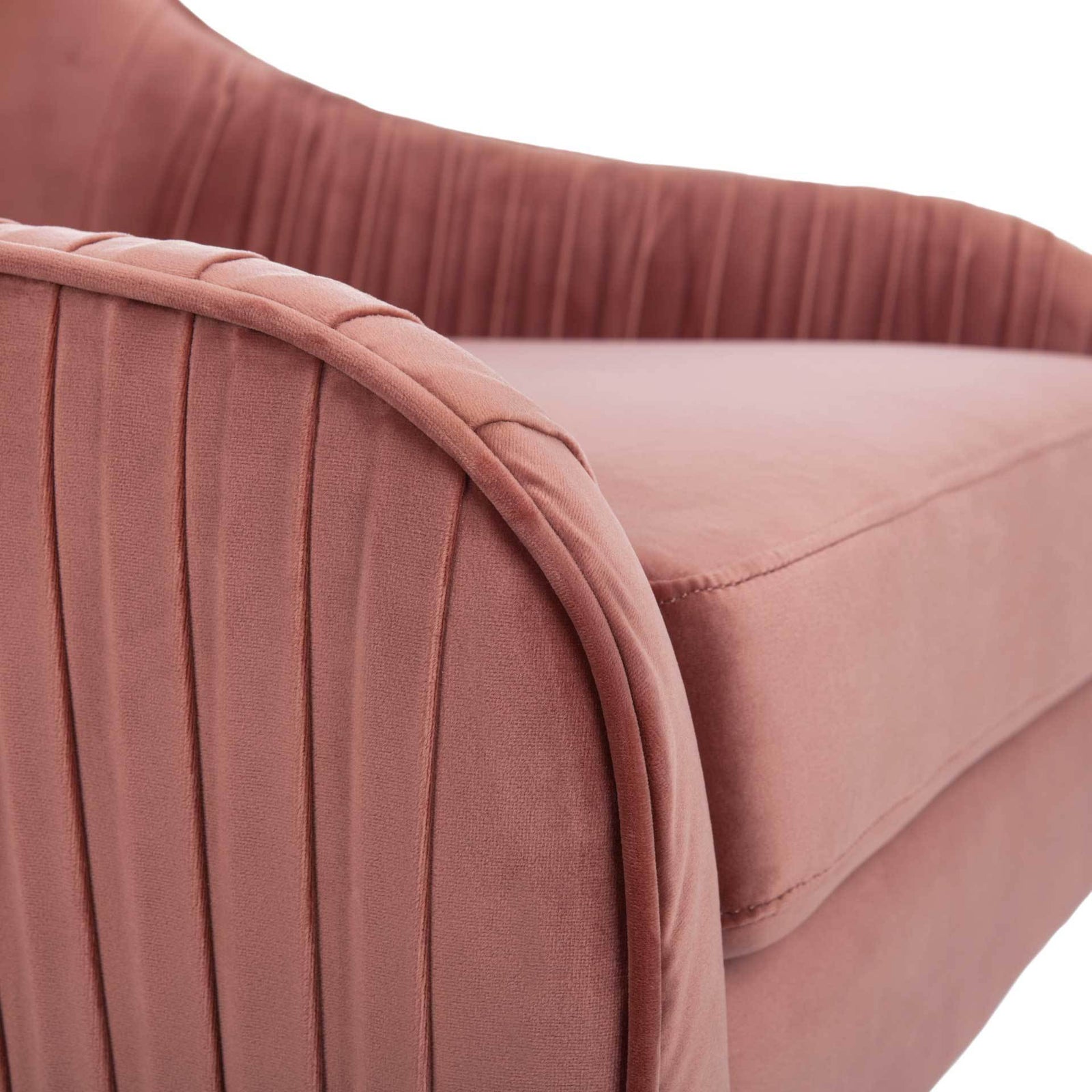 Titus Pleated Arm Chair Dusty Rose/Gold
