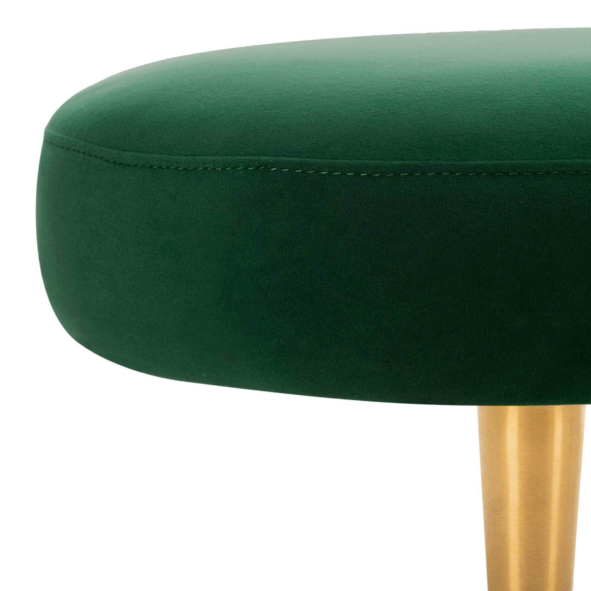 Colette Velvet Oval Bench Emerald/Gold