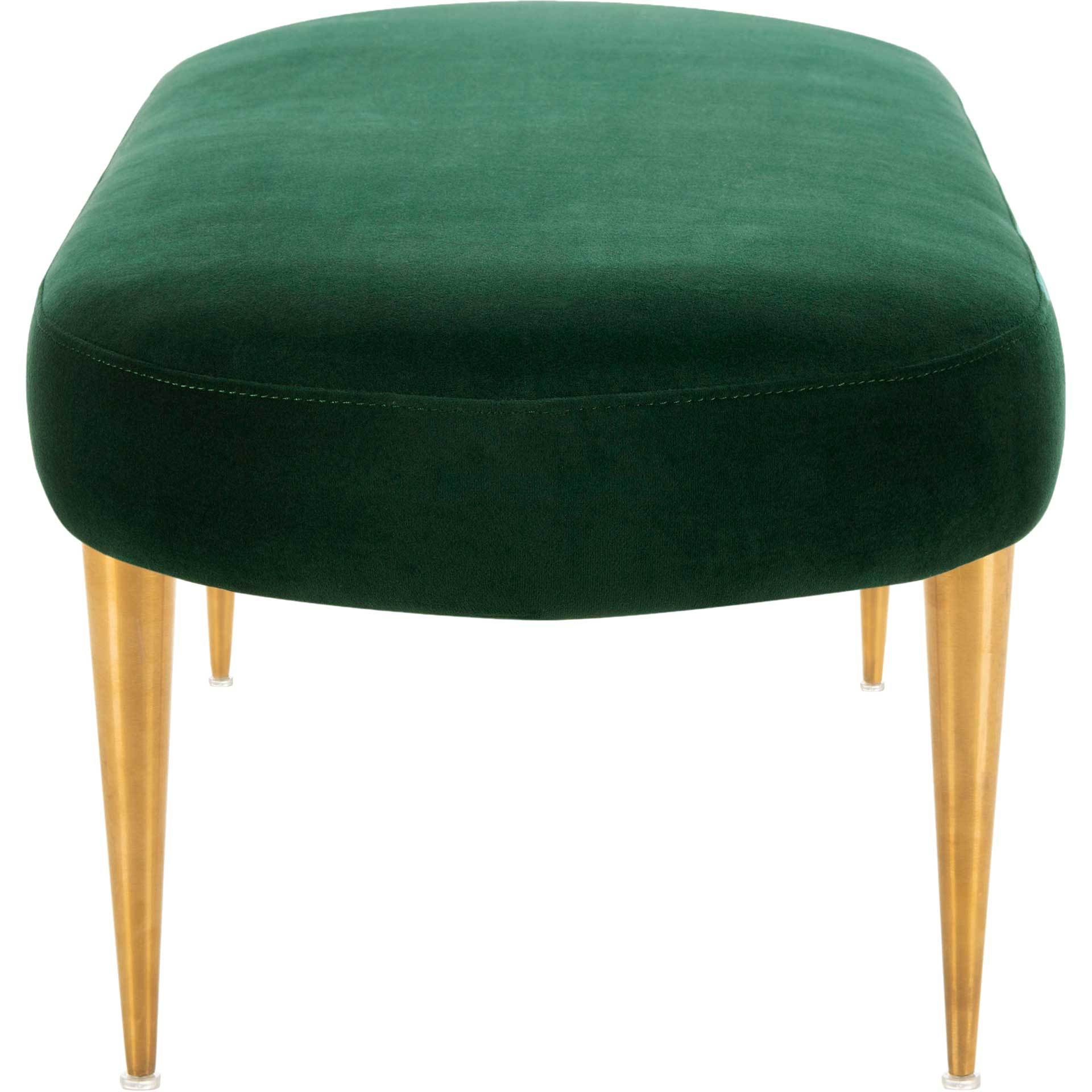 Colette Velvet Oval Bench Emerald/Gold