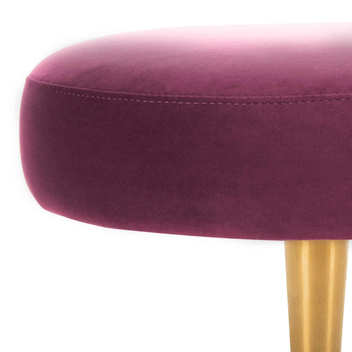 Colette Velvet Oval Bench Plum/Gold