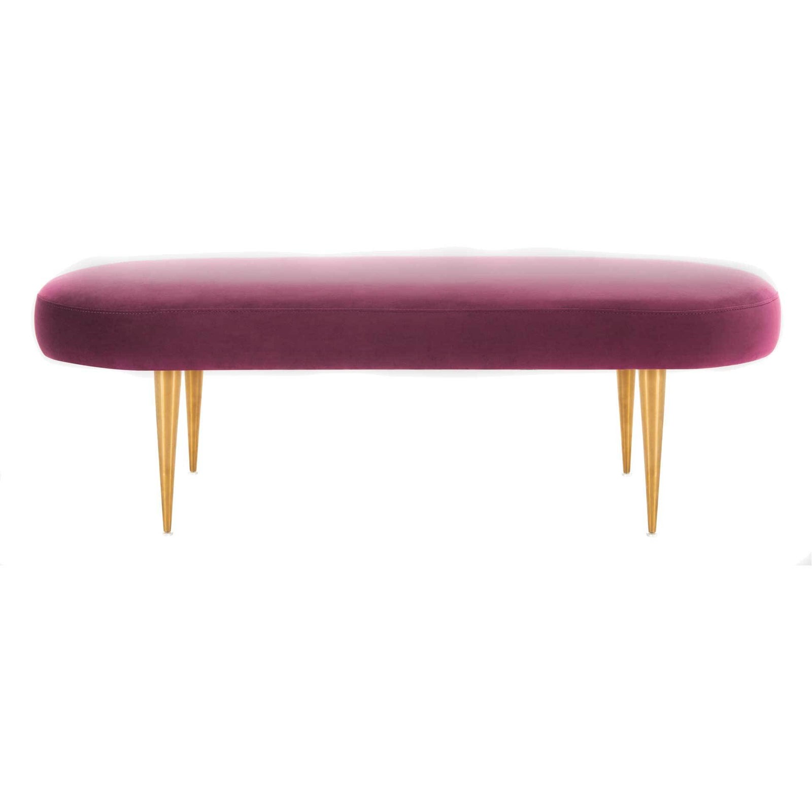 Colette Velvet Oval Bench Plum/Gold