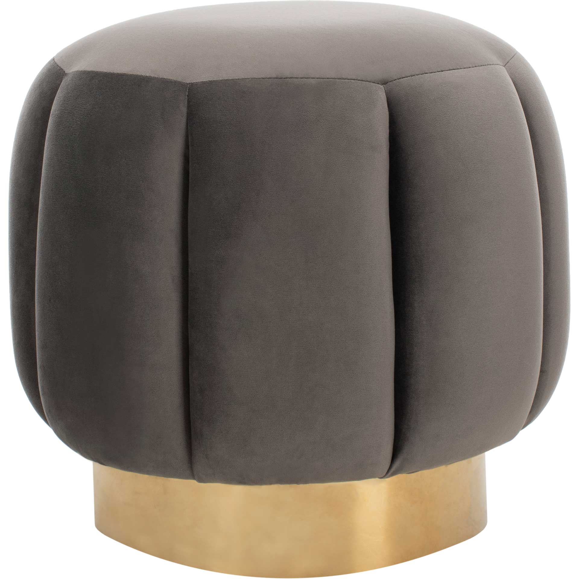 Maleah Channel Tufted Otttoman Dark Gray