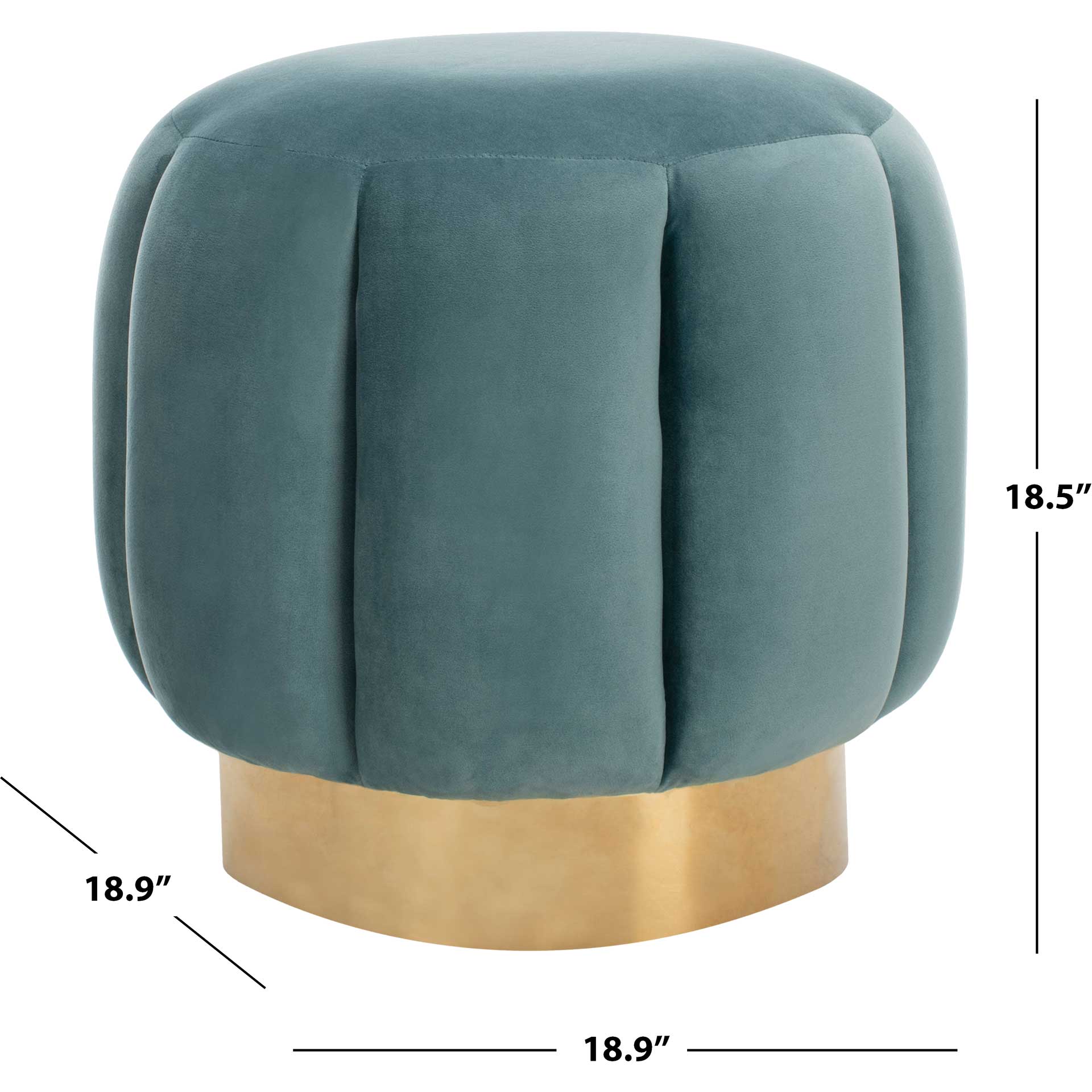 Maleah Channel Tufted Otttoman Seafoam