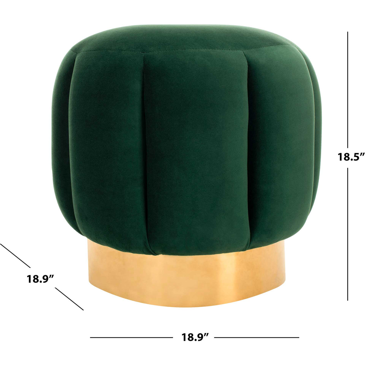 Maleah Channel Tufted Otttoman Emerald