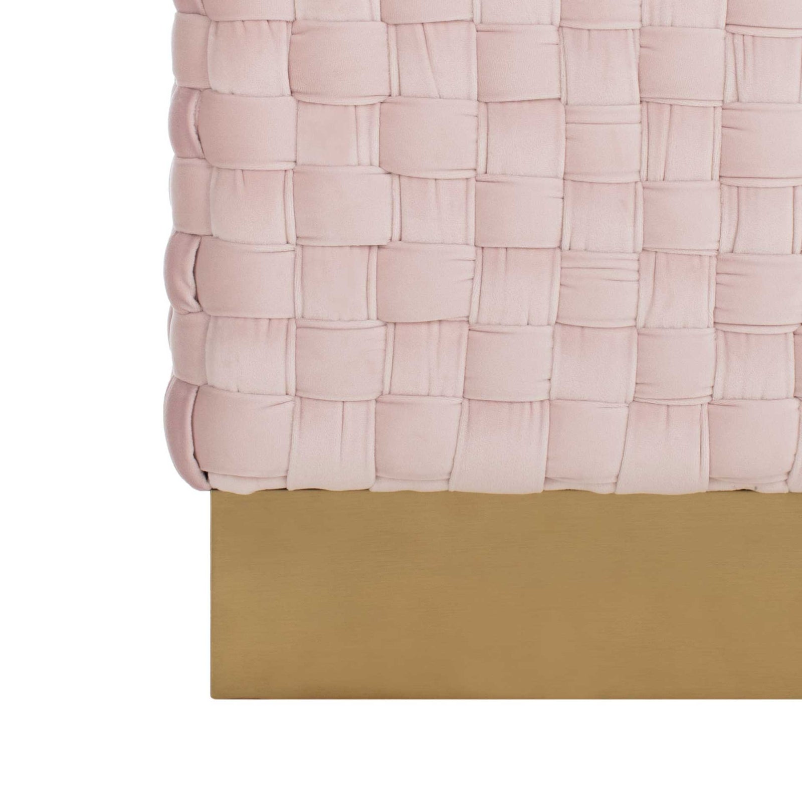 Ramona Woven Velvet Ottoman Pink