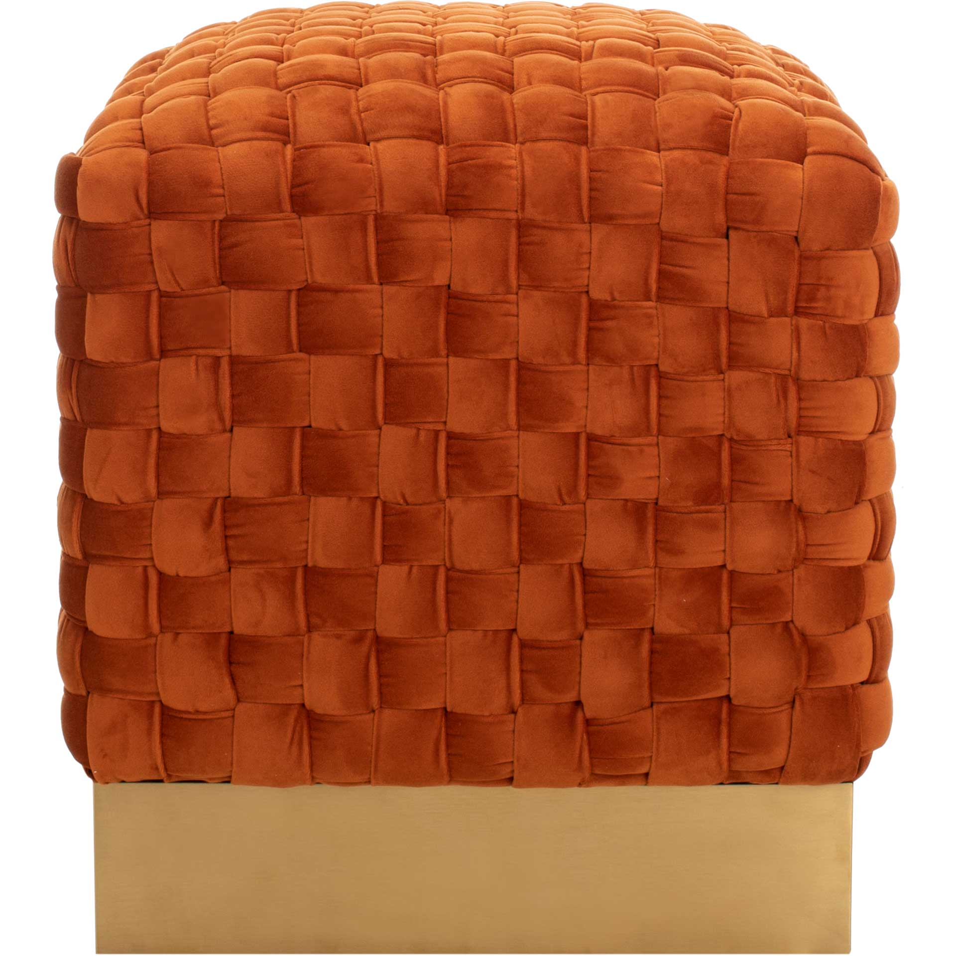 Ramona Woven Velvet Ottoman Sienna