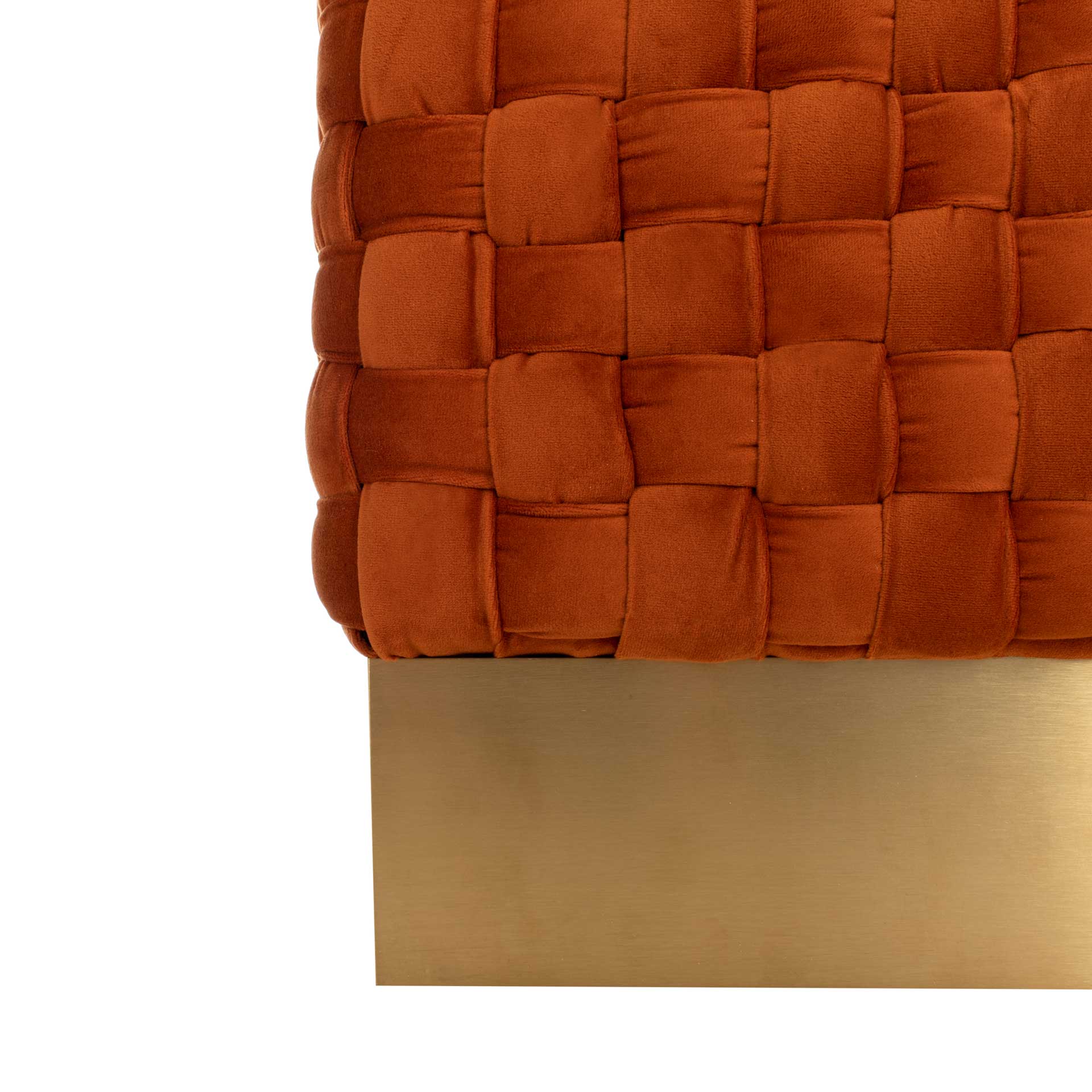 Ramona Woven Velvet Ottoman Sienna