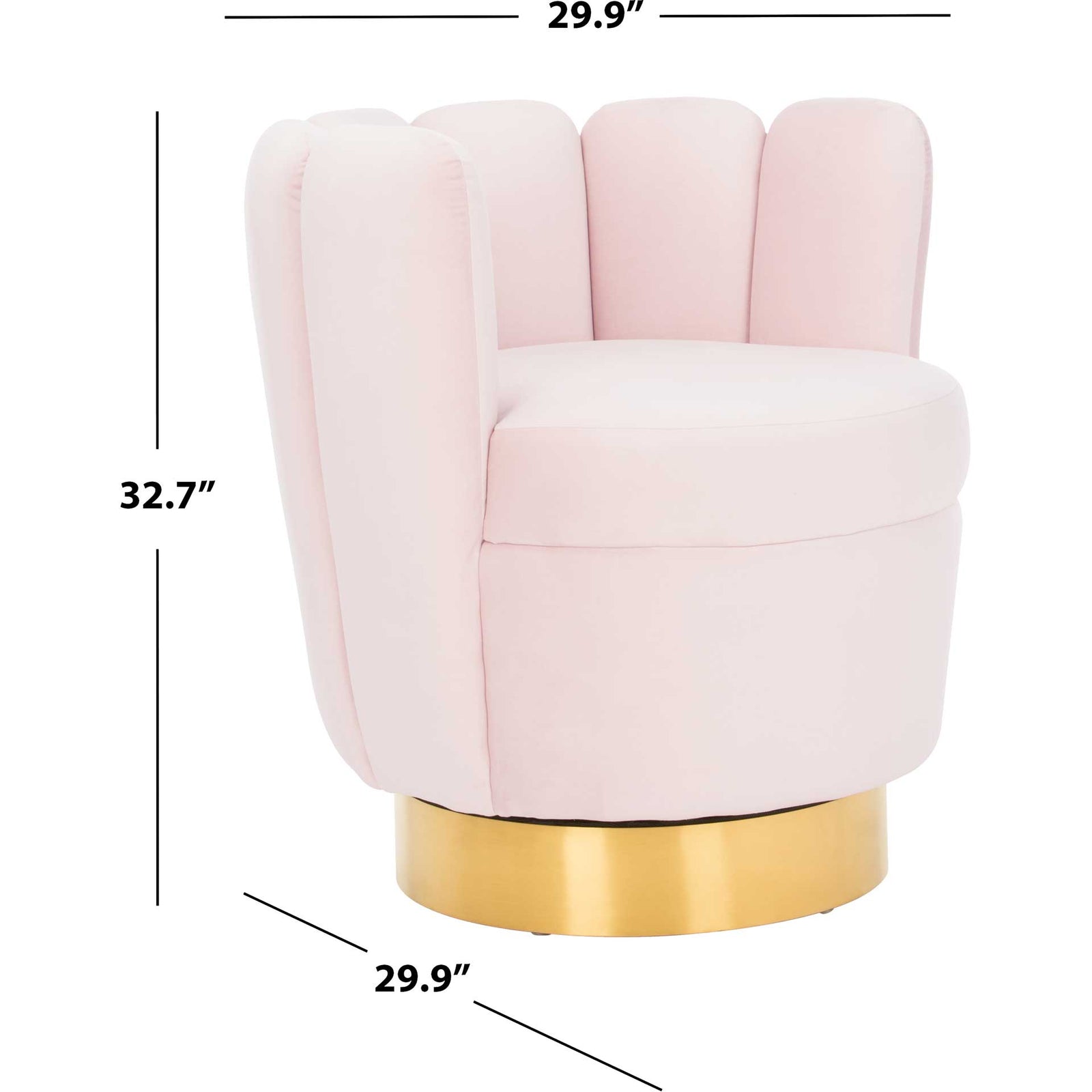 Arbor Channel Tufted Chair Light Pink