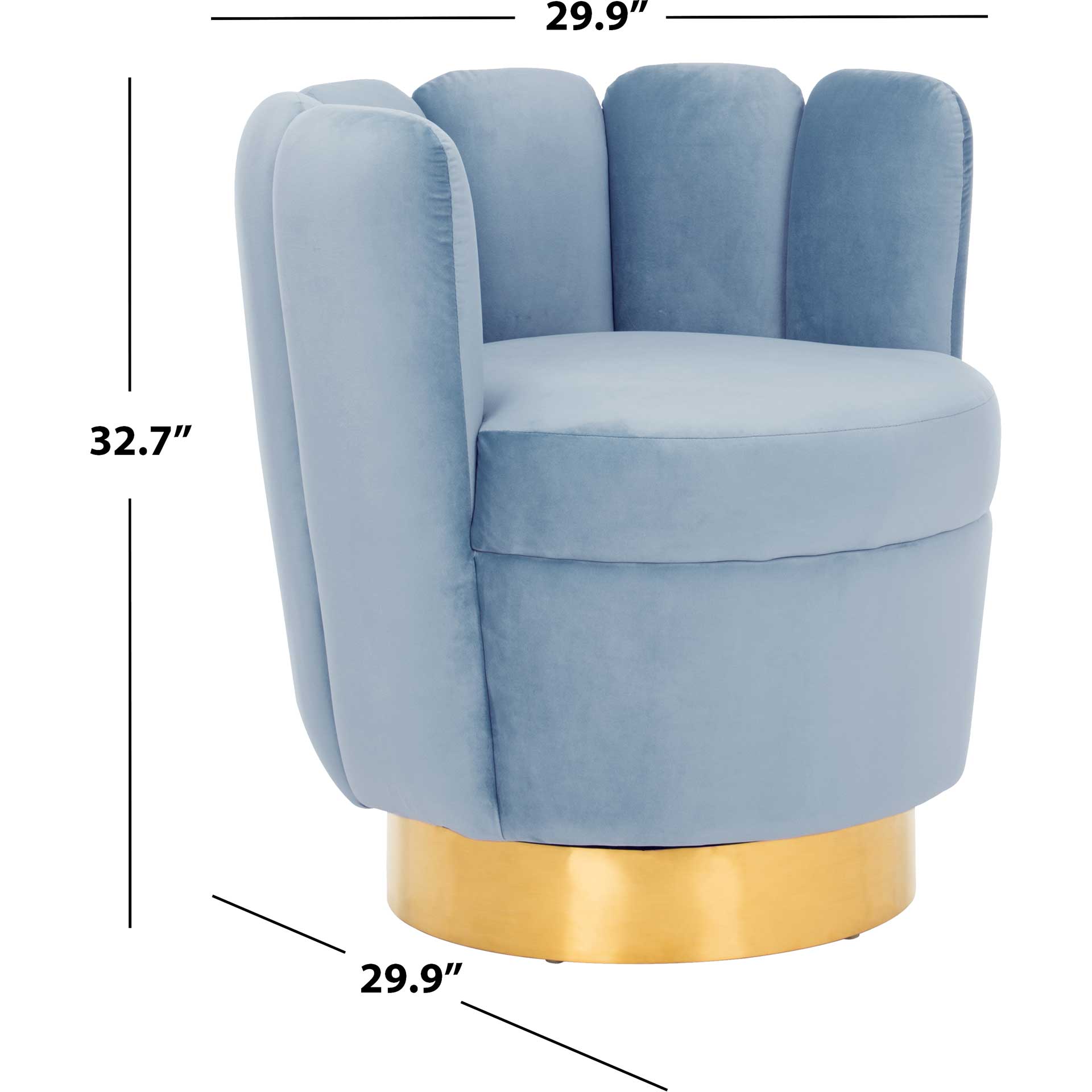 Arbor Channel Tufted Chair Light Blue