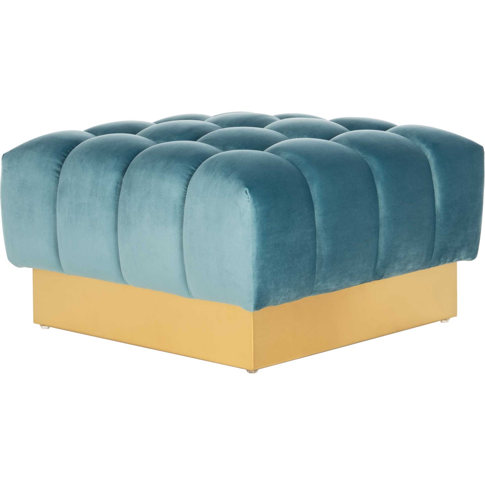 Himi Square Tufted Ottoman Aegean Blue