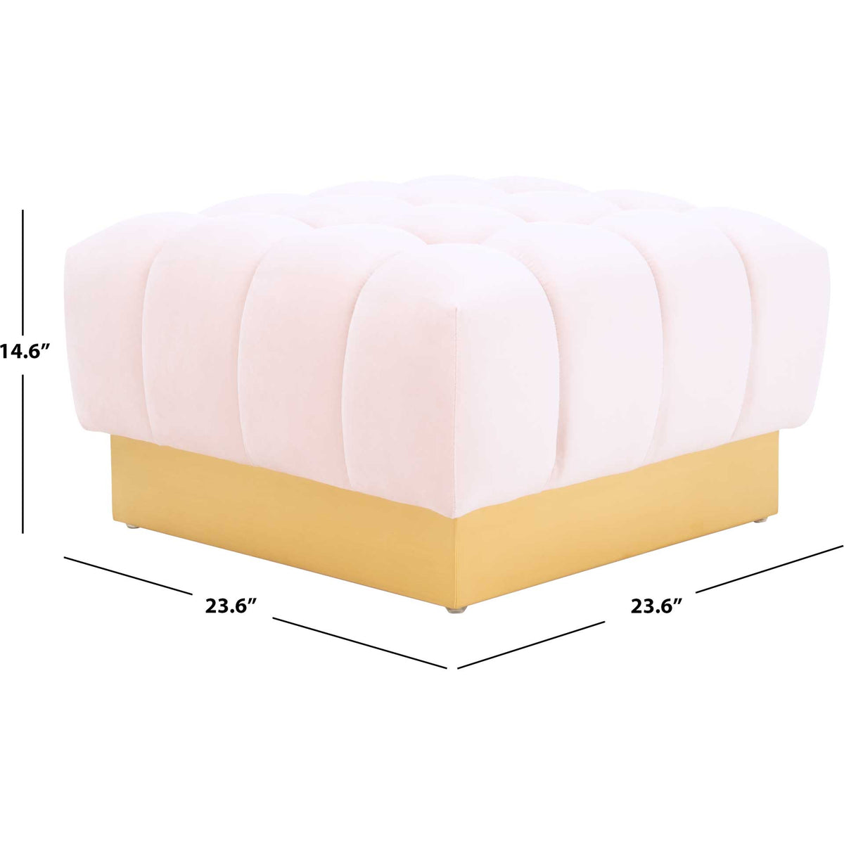 Himi Square Tufted Ottoman Light Pink