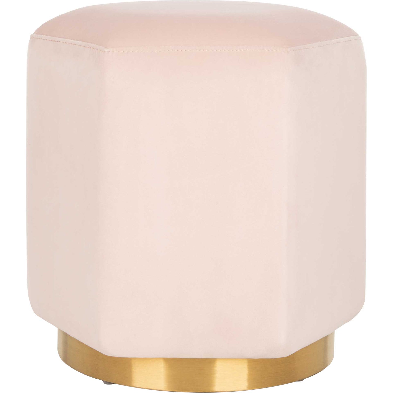 Pedro Hexagon Velvet Ottoman Light Pink