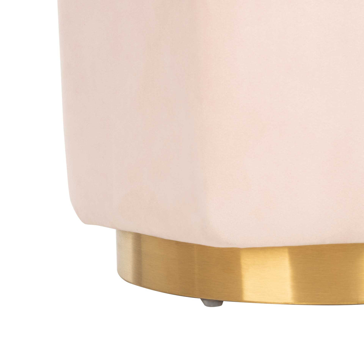 Pedro Hexagon Velvet Ottoman Light Pink