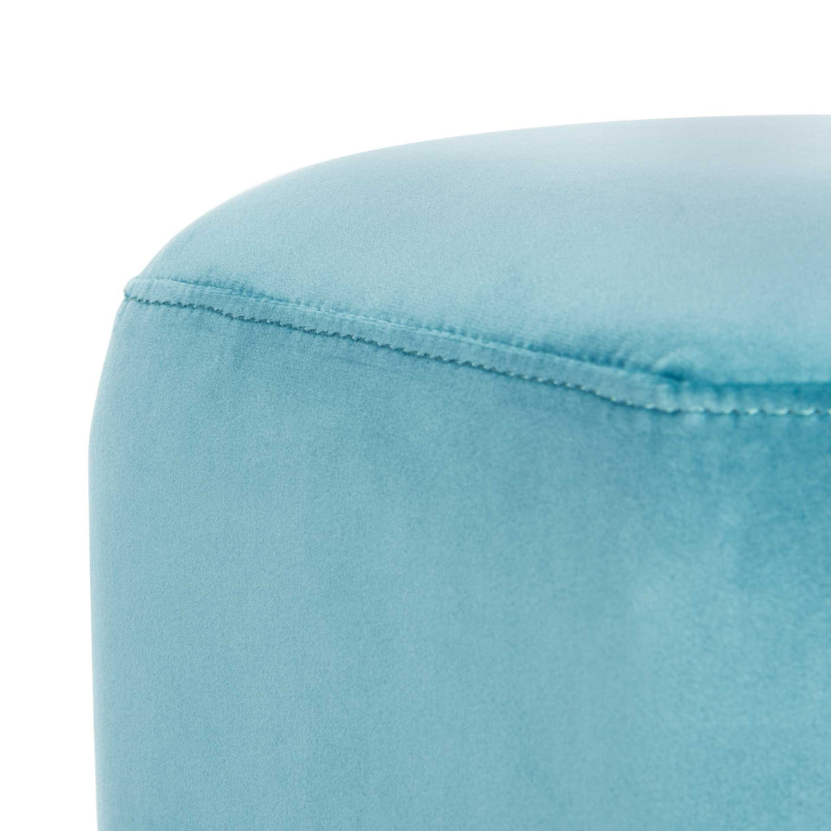 Pedro Hexagon Velvet Ottoman Seafoam