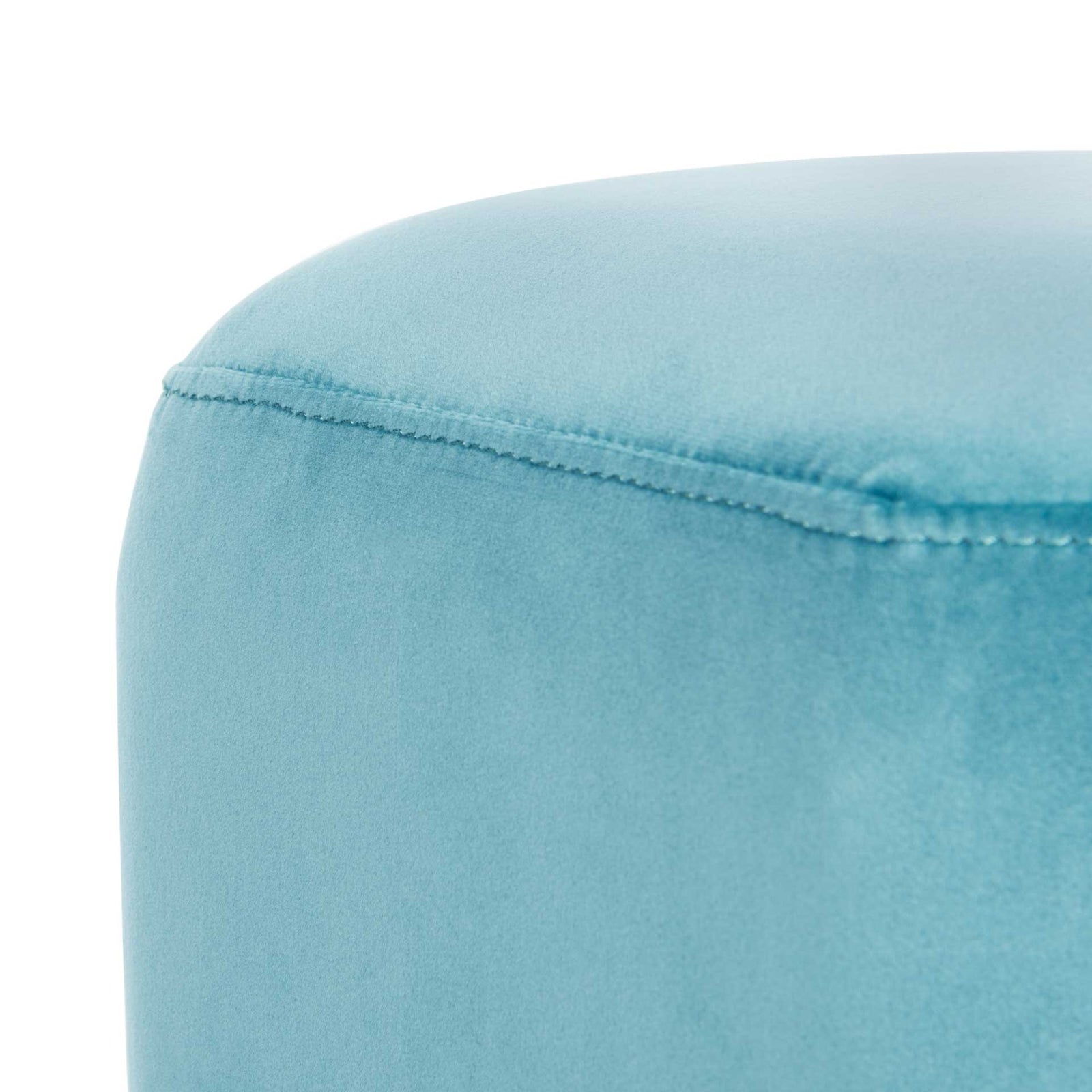Pedro Hexagon Velvet Ottoman Seafoam