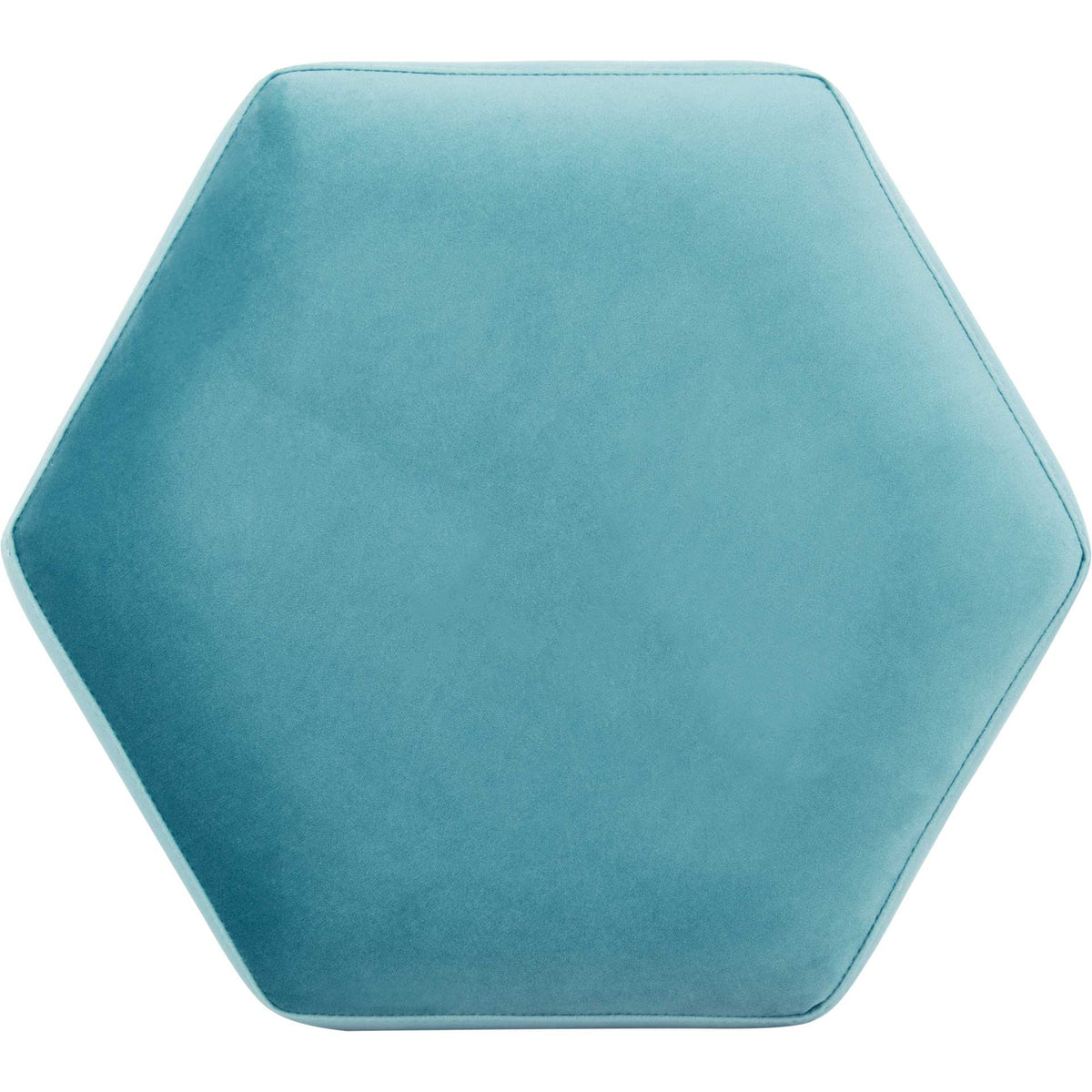 Pedro Hexagon Velvet Ottoman Seafoam