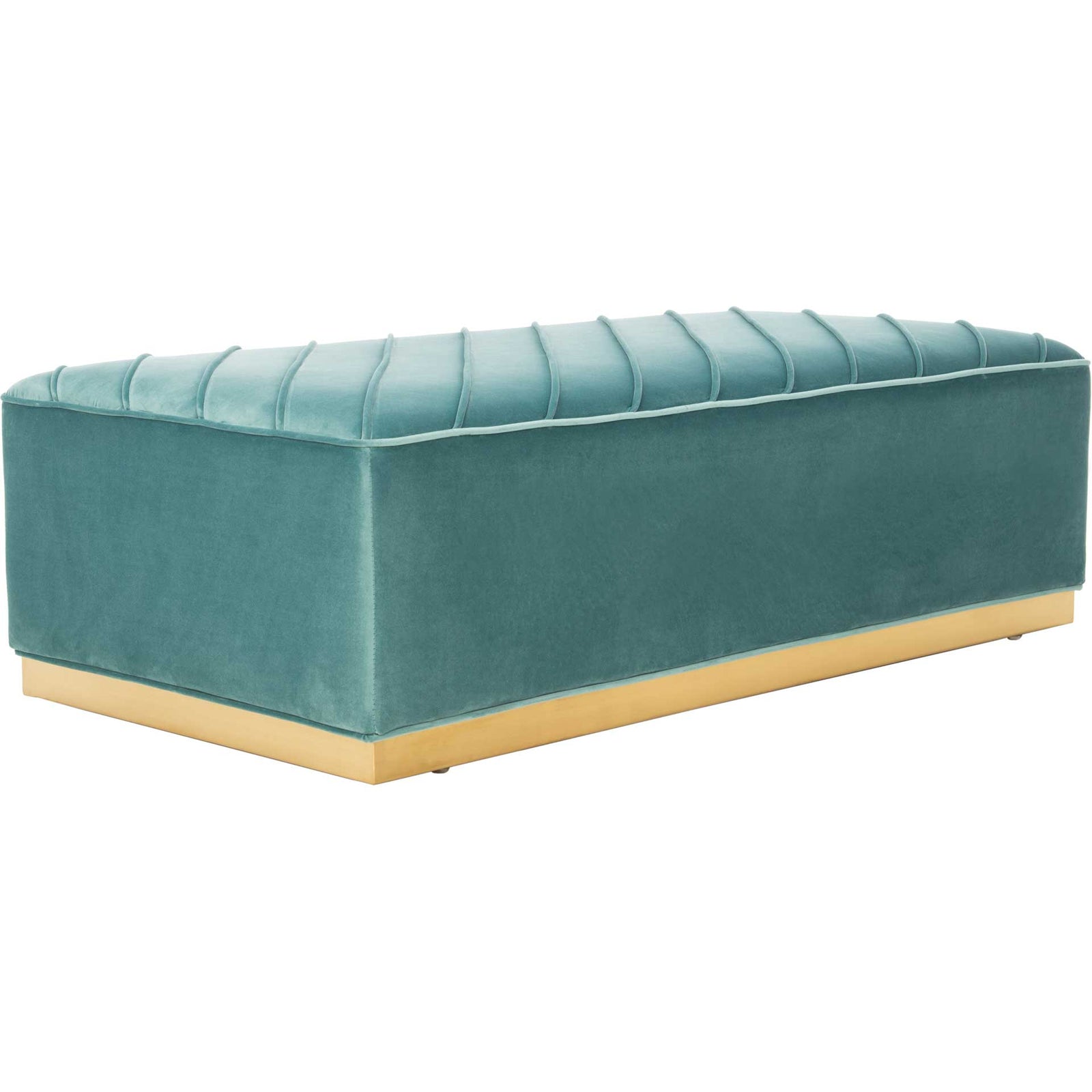 Lilith Diagonal Tufted Ottoman Seafoam