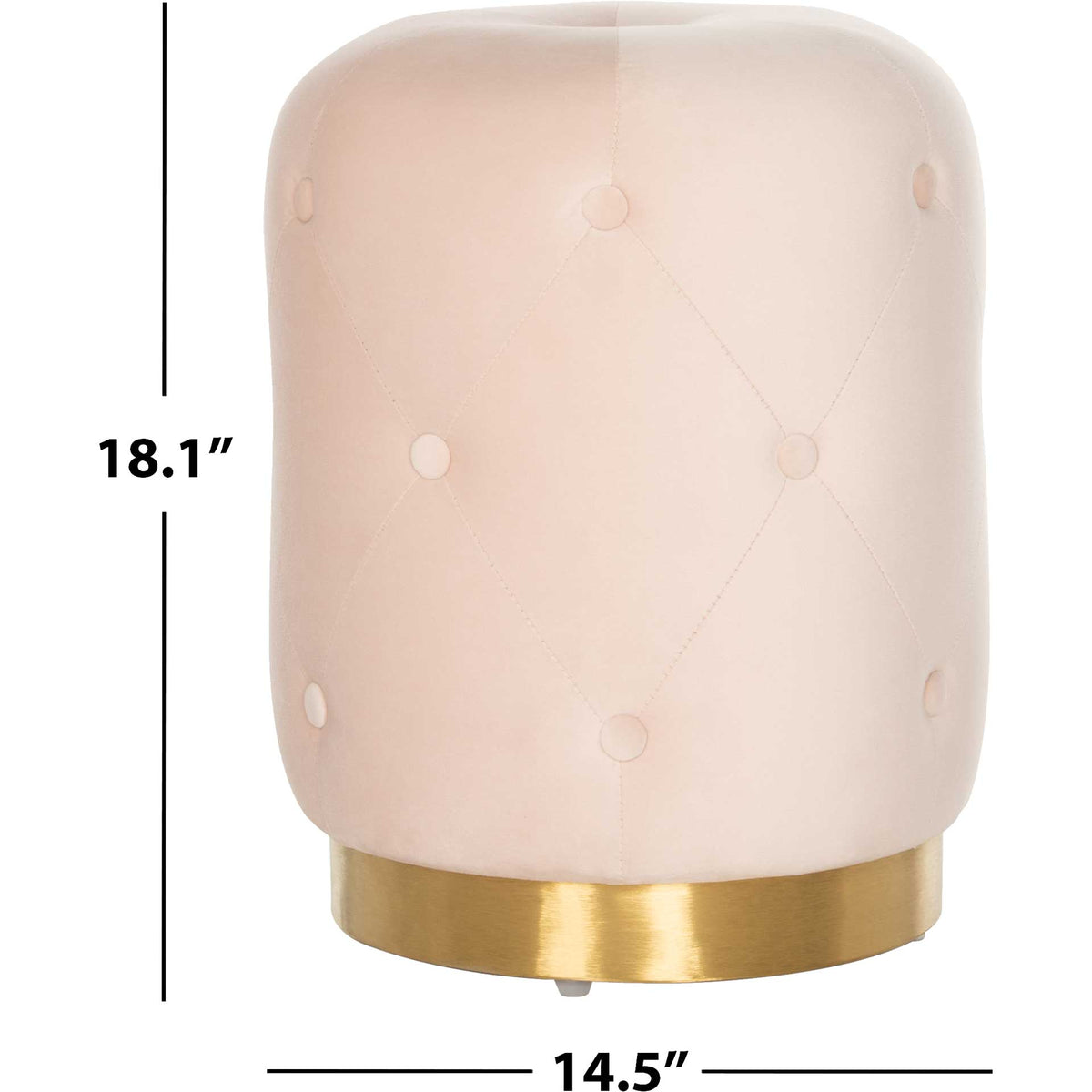 Carine Round Tufted Ottoman Light Pink