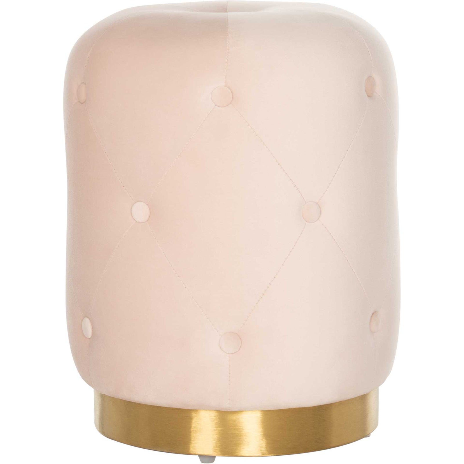 Carine Round Tufted Ottoman Light Pink