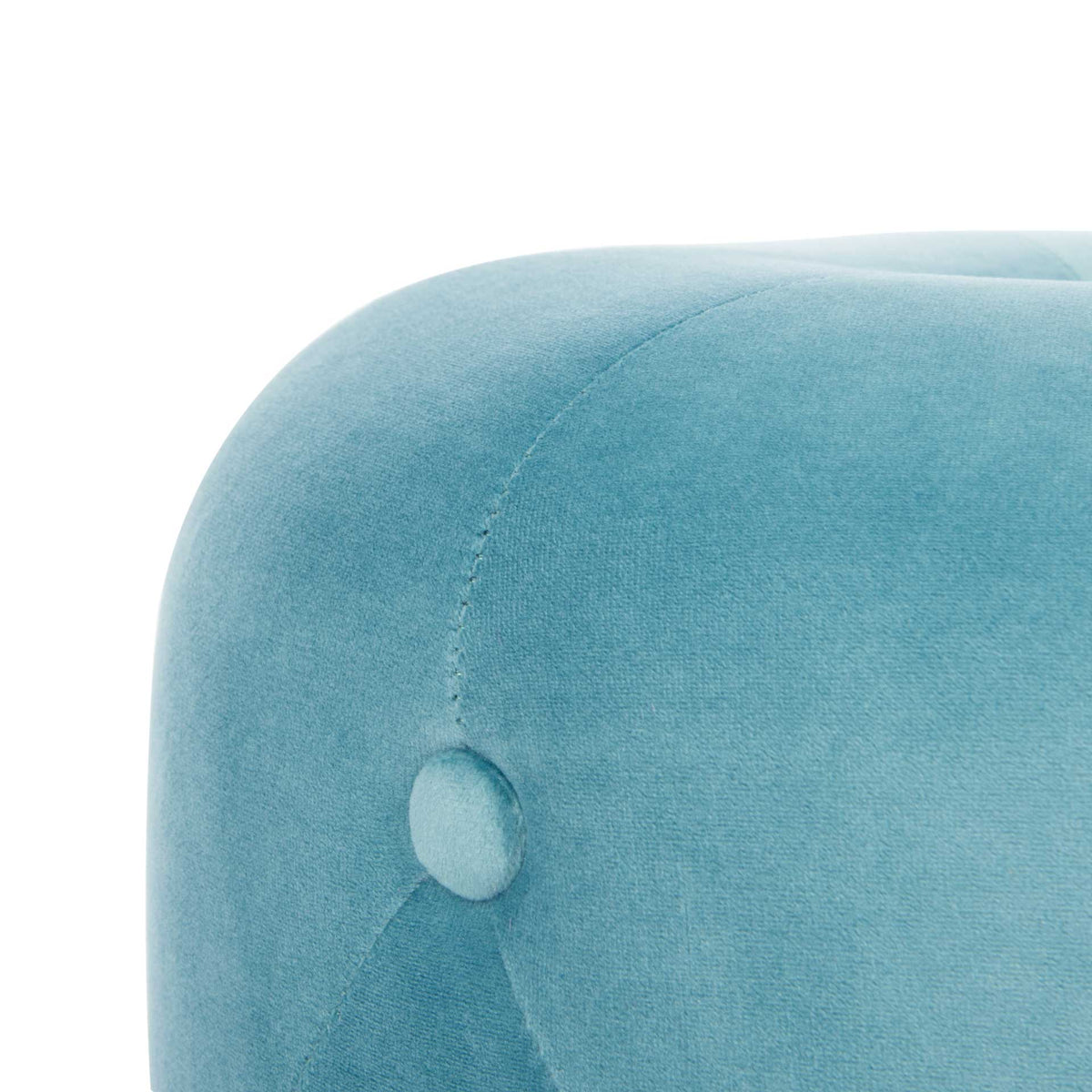 Carine Round Tufted Ottoman Seafoam