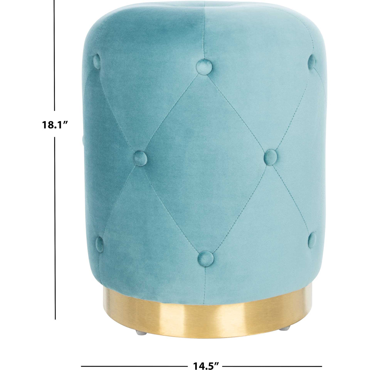 Carine Round Tufted Ottoman Seafoam