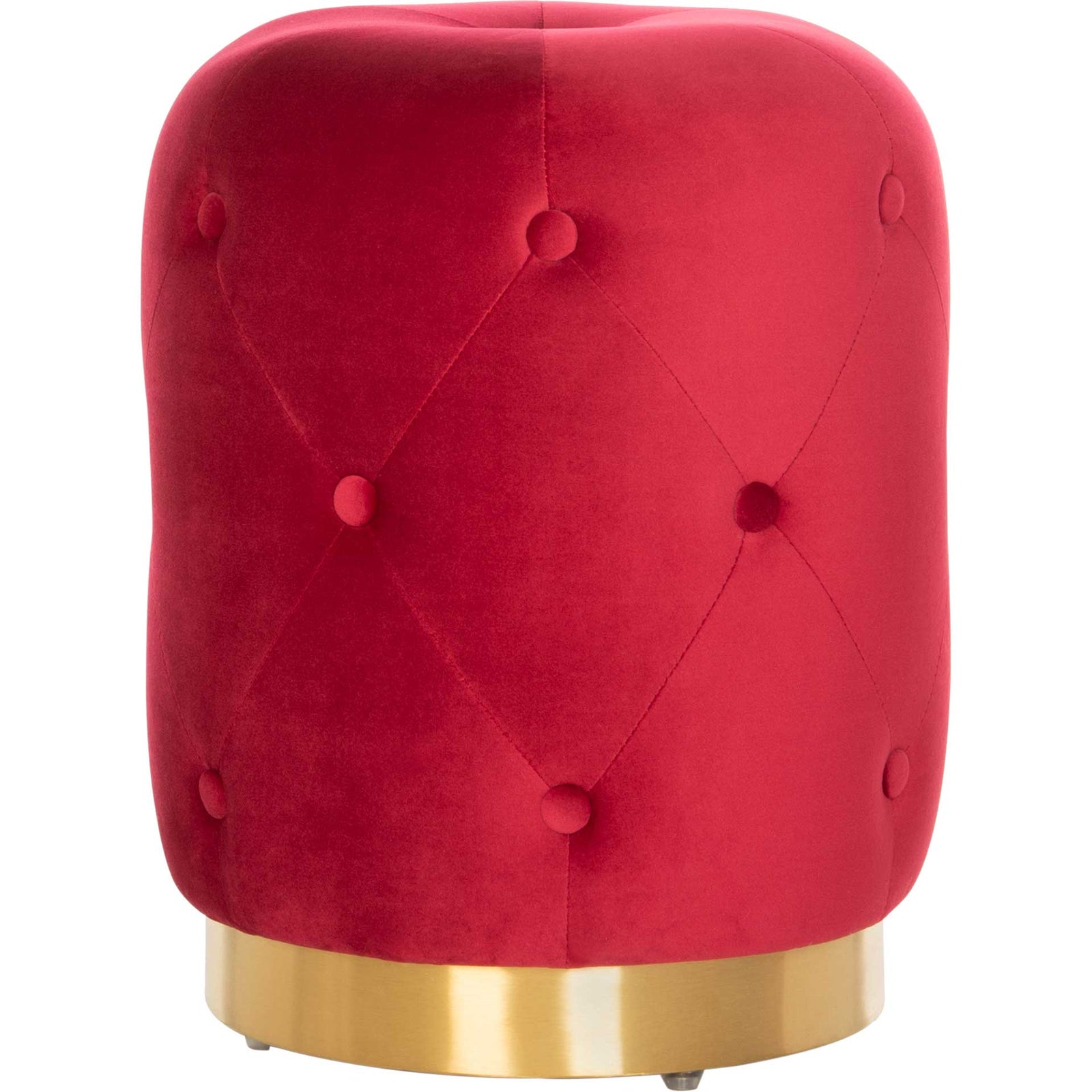 Carine Round Tufted Ottoman Ruby