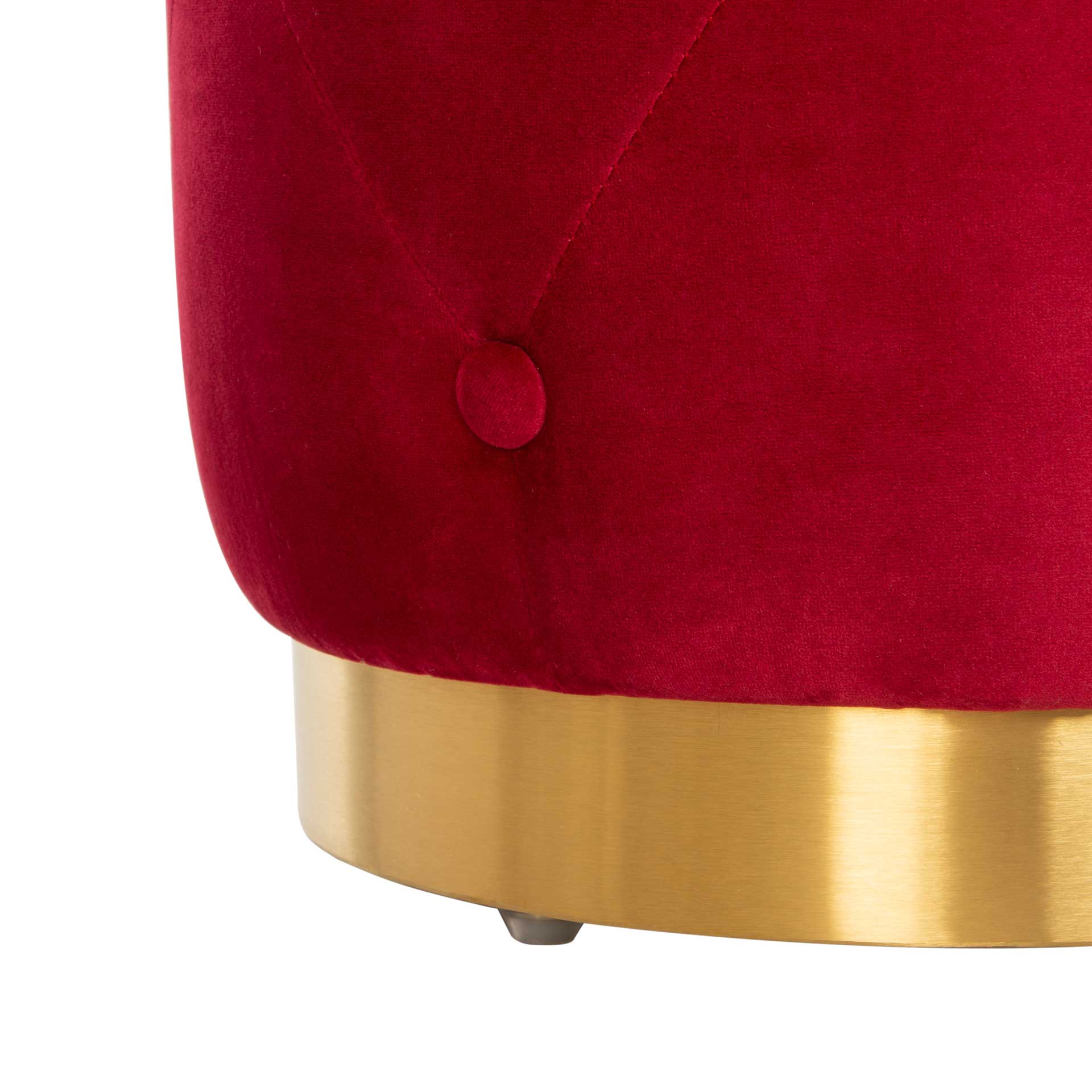 Carine Round Tufted Ottoman Ruby
