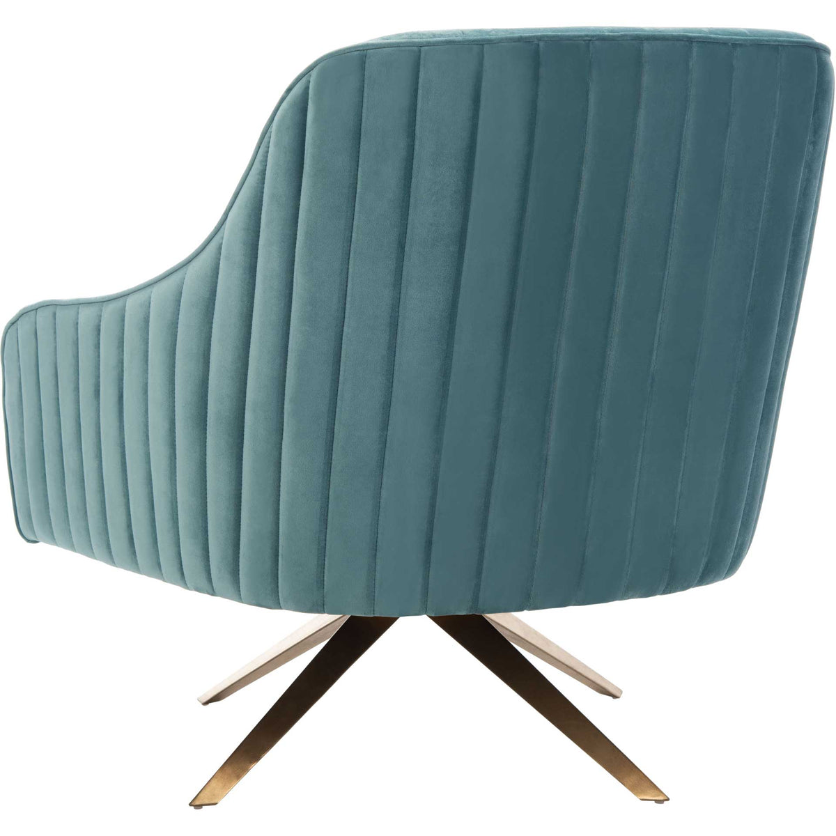 Leif Channeled Velvet Accent Chair Seafoam