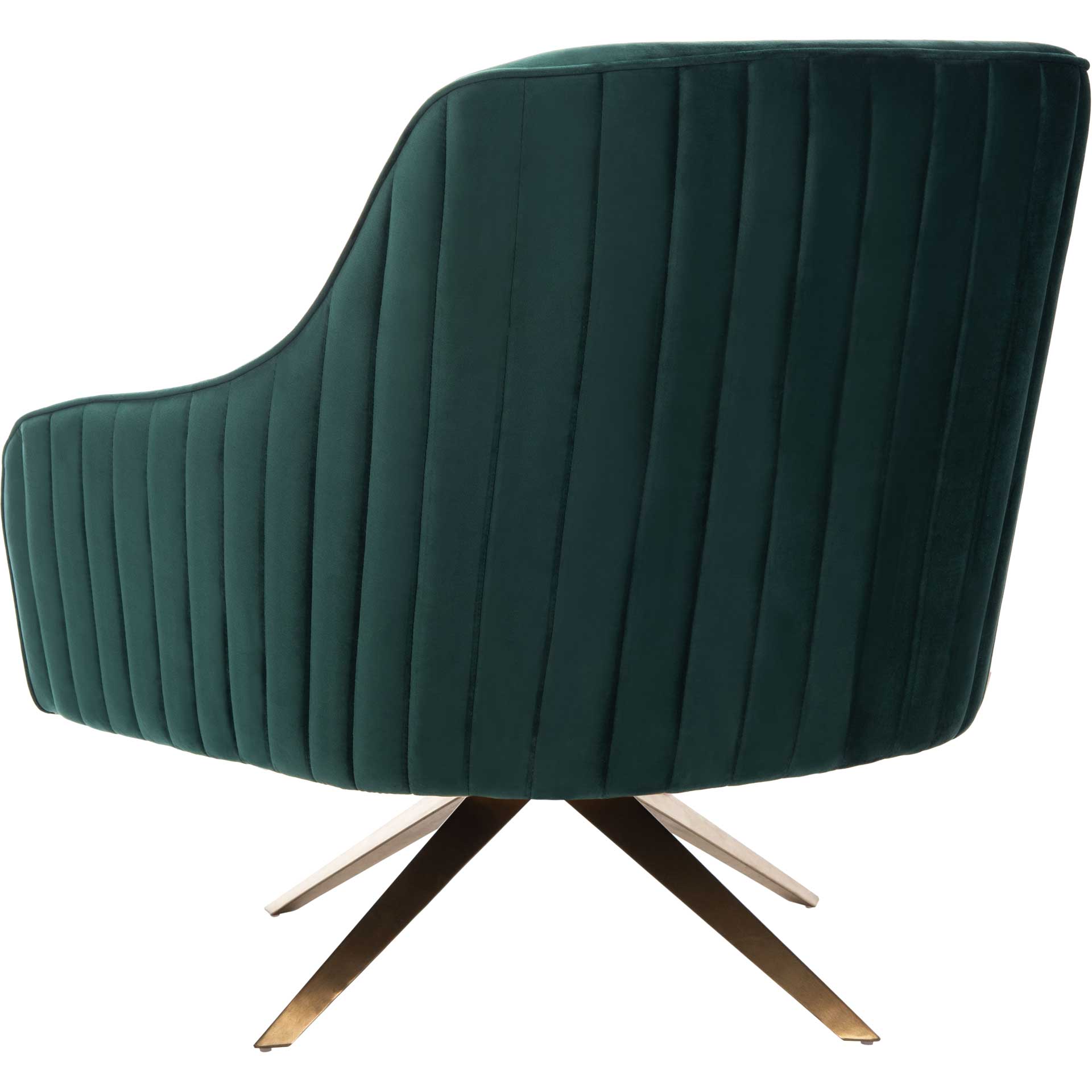 Leif Channeled Velvet Accent Chair Emerald