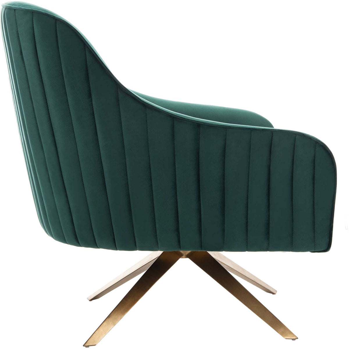 Leif Channeled Velvet Accent Chair Emerald