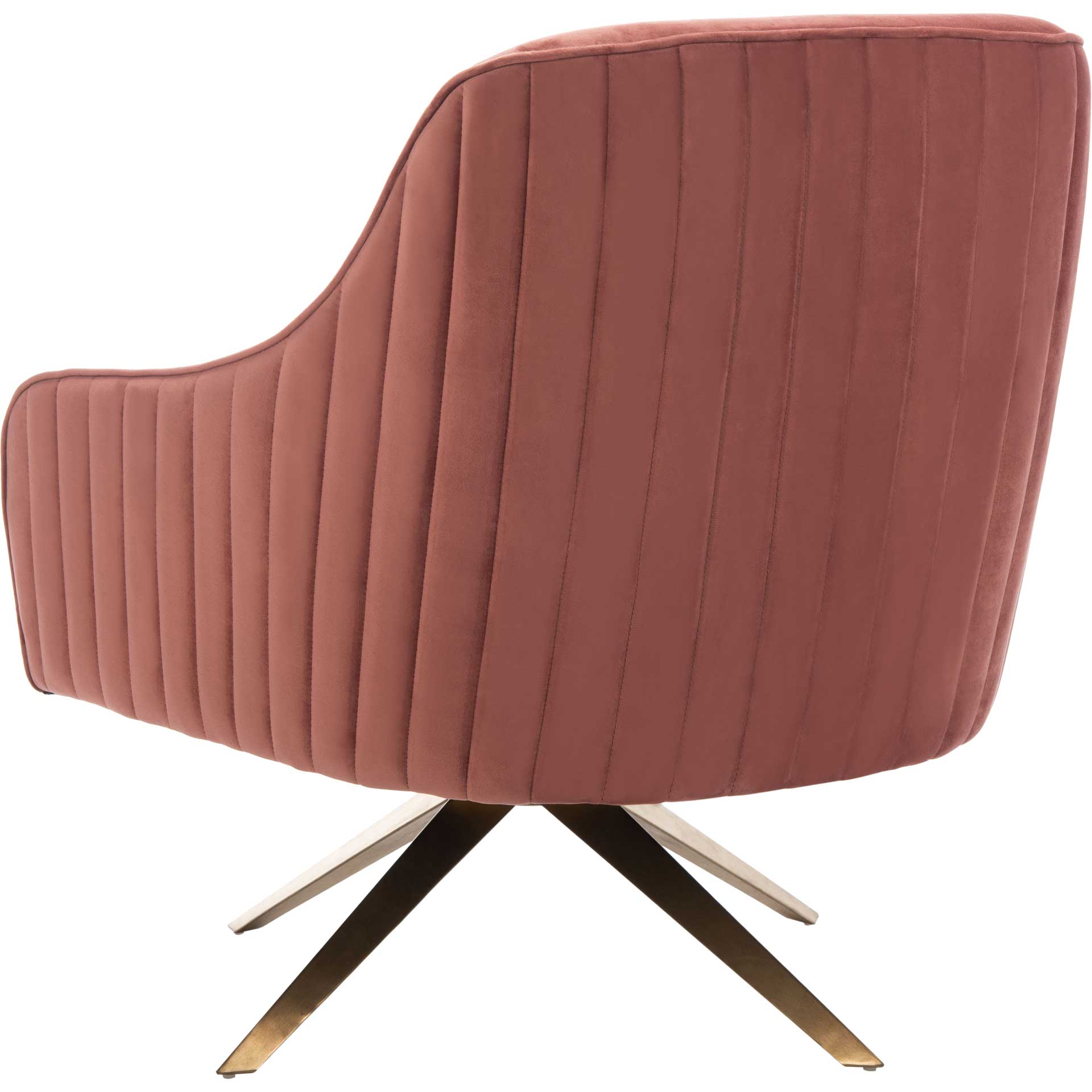 Leif Channeled Velvet Accent Chair Dusty Rose