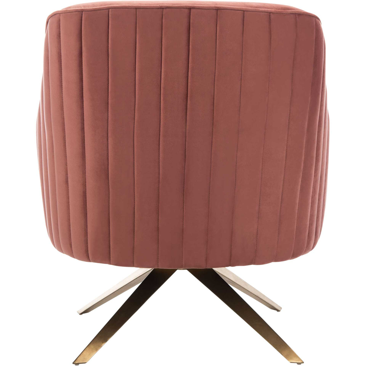 Leif Channeled Velvet Accent Chair Dusty Rose