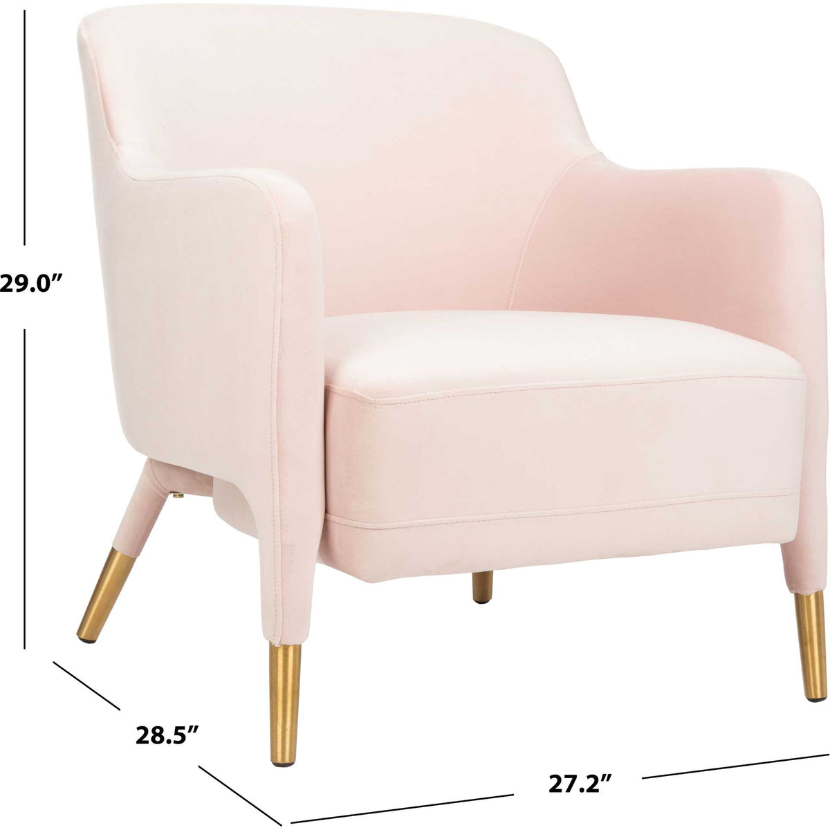 Tobias Velvet Arm Chair Light Pink